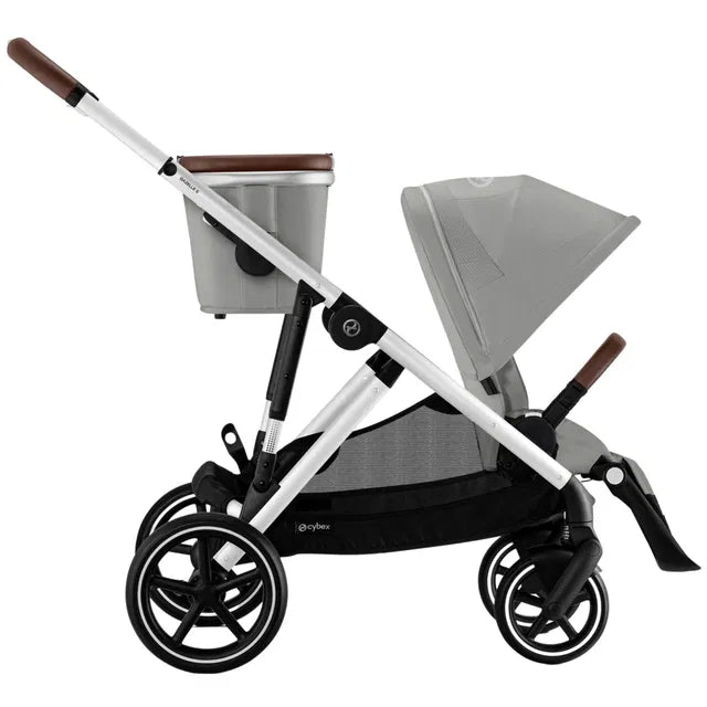 CYBEX Gazelle S Zwillingskinderwagen Bundle-Set 4in1 Stone Grey