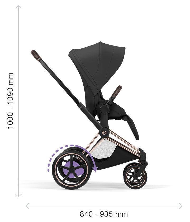 CYBEX E-Priam Style Rosegold Bundle - Set 4in1 inkl. Cloud T & Base T Sepia Black