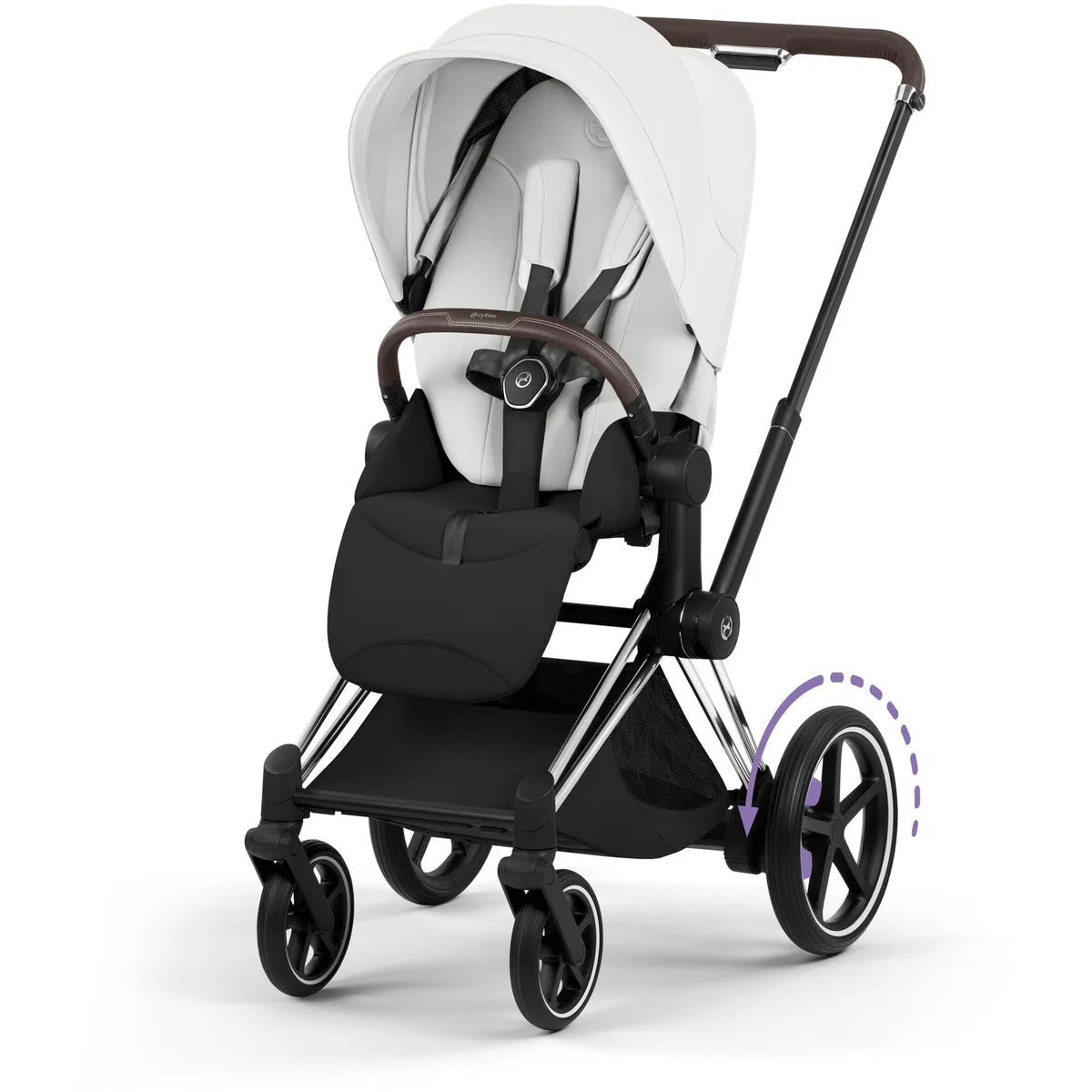 CYBEX E-Priam Style Chrome Bundle - Set 4in1 inkl. Cloud T & Base T Off White