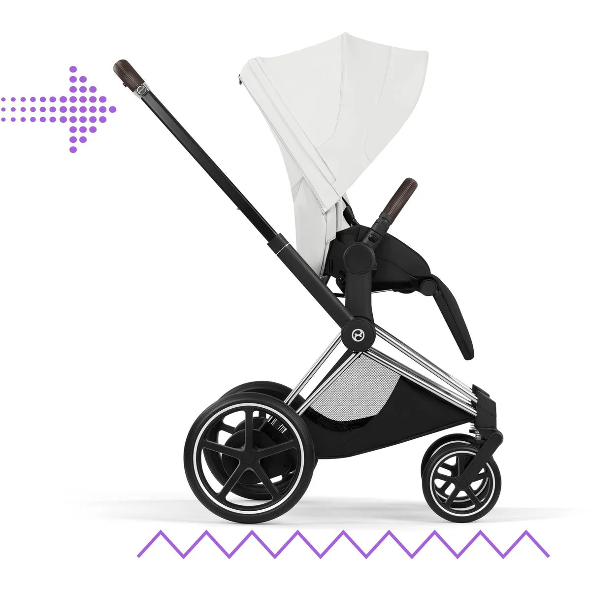 CYBEX E-Priam Style Chrome Bundle - Set 4in1 inkl. Cloud T & Base T Off White