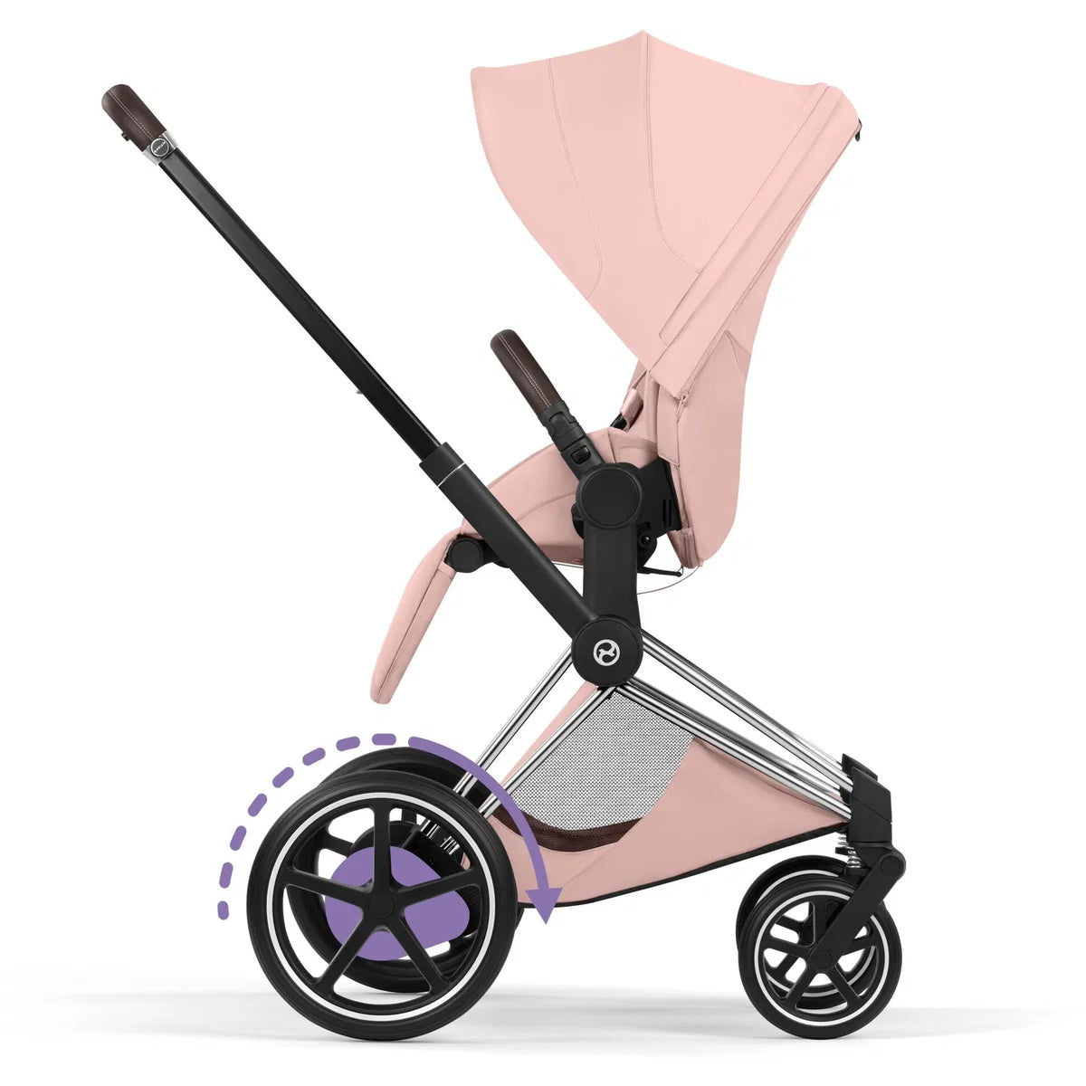 CYBEX E-Priam Style Chrome Bundle - Set 4in1 inkl. Cloud T & Base T Peach Pink