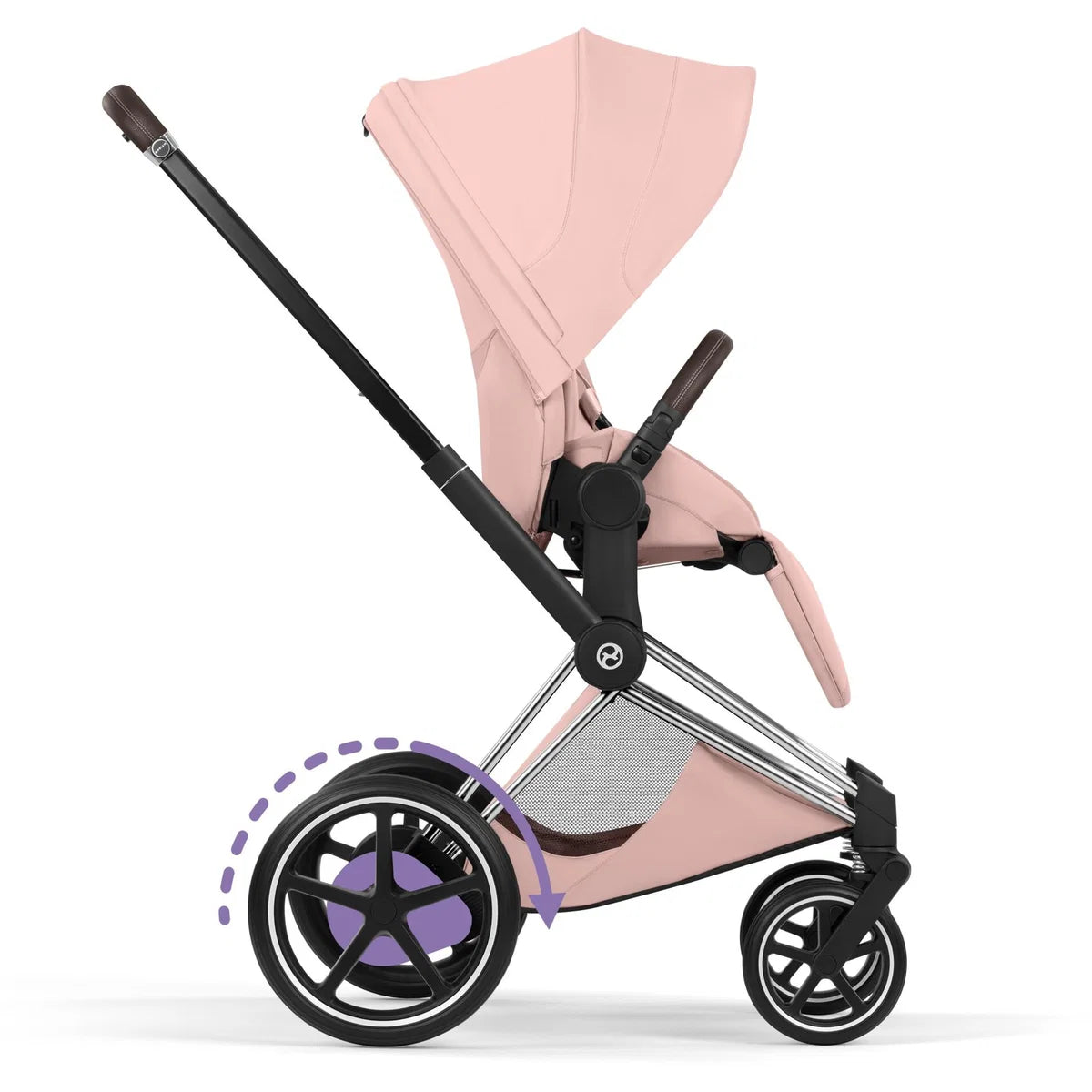 CYBEX E-Priam Style Chrome Bundle - Set 4in1 inkl. Cloud T & Base T Peach Pink