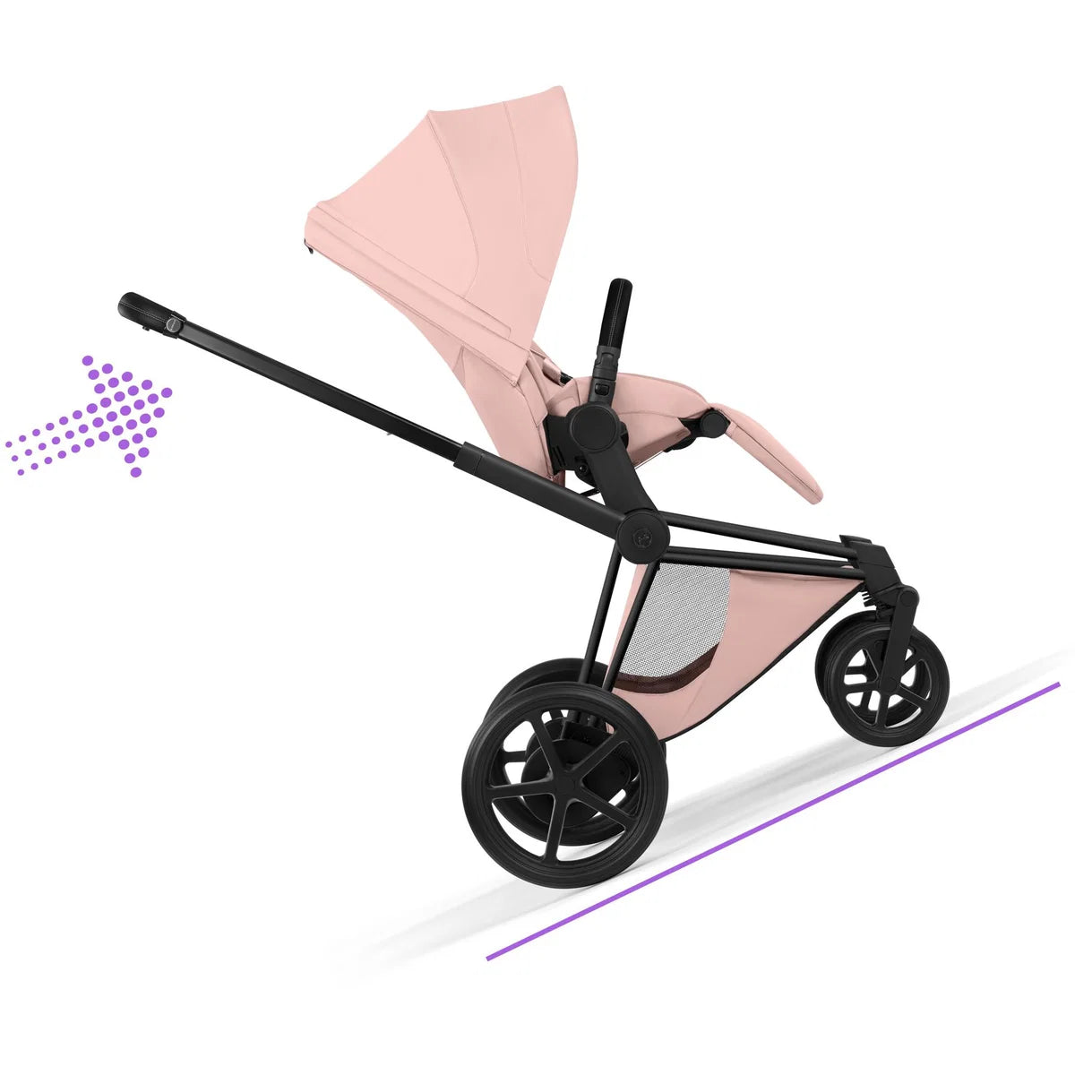 CYBEX E-Priam Style Matt Bundle - Set 4in1 inkl. Cloud T & Base T Peach Pink