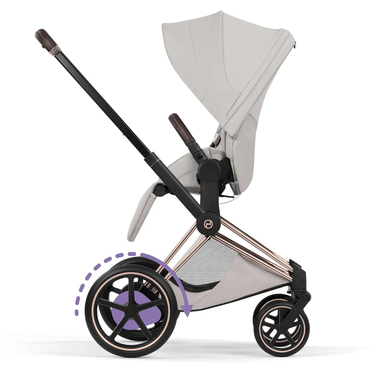 CYBEX Priam Style Rosegold Bundle - Set 4en1 incluant Cloud T & Base T Noir Sepia