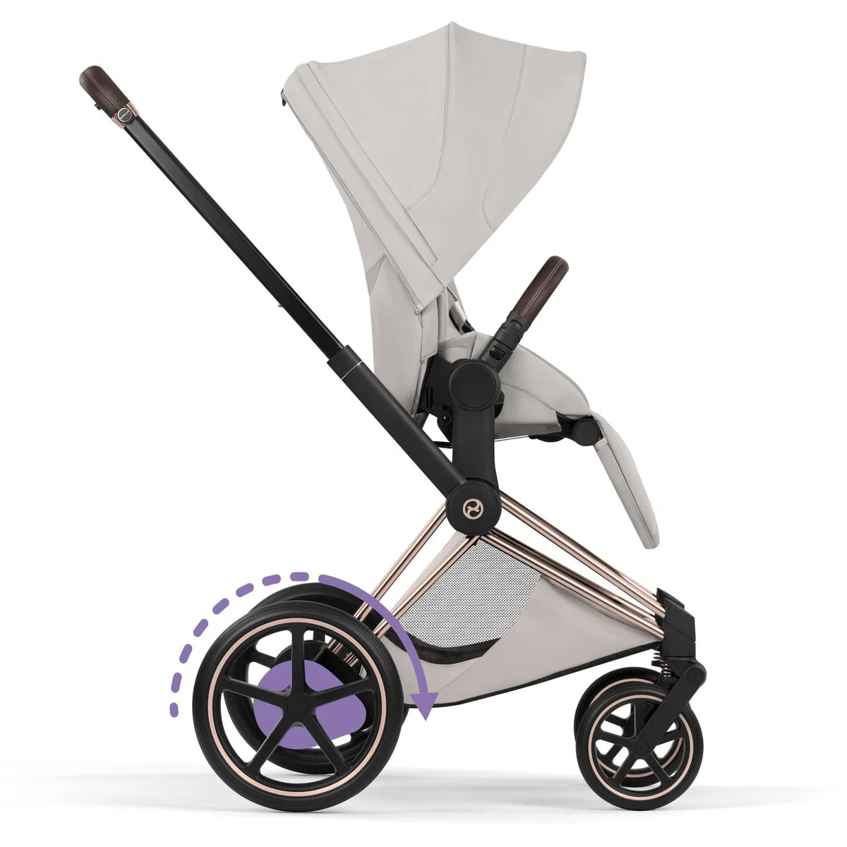 CYBEX Priam Style Rosegold Bundle - Set 4en1 incluant Cloud T & Base T Noir Sepia