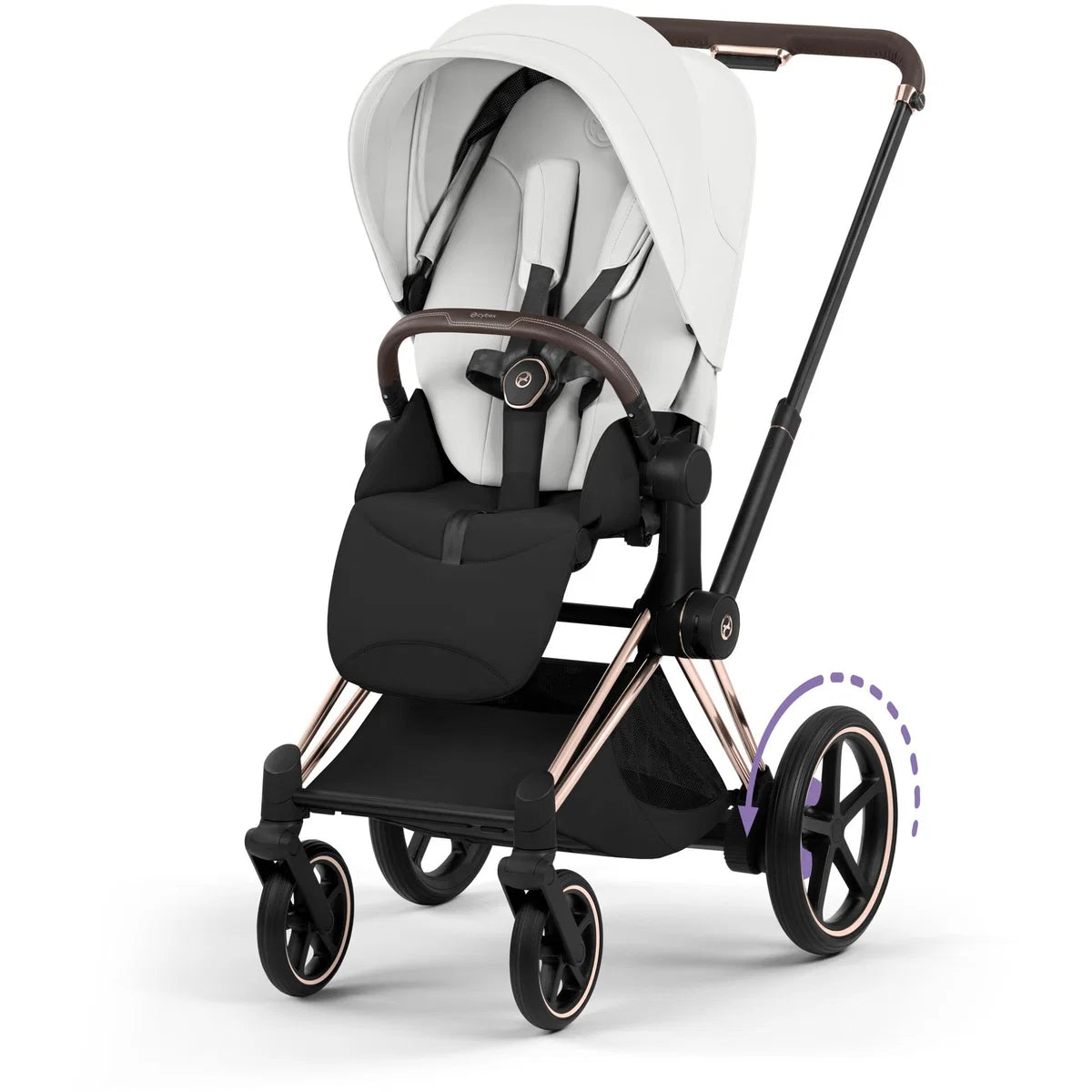 CYBEX E-Priam Style Rosegold Bundle - Set 4in1 inkl. Cloud T & Base T Off White