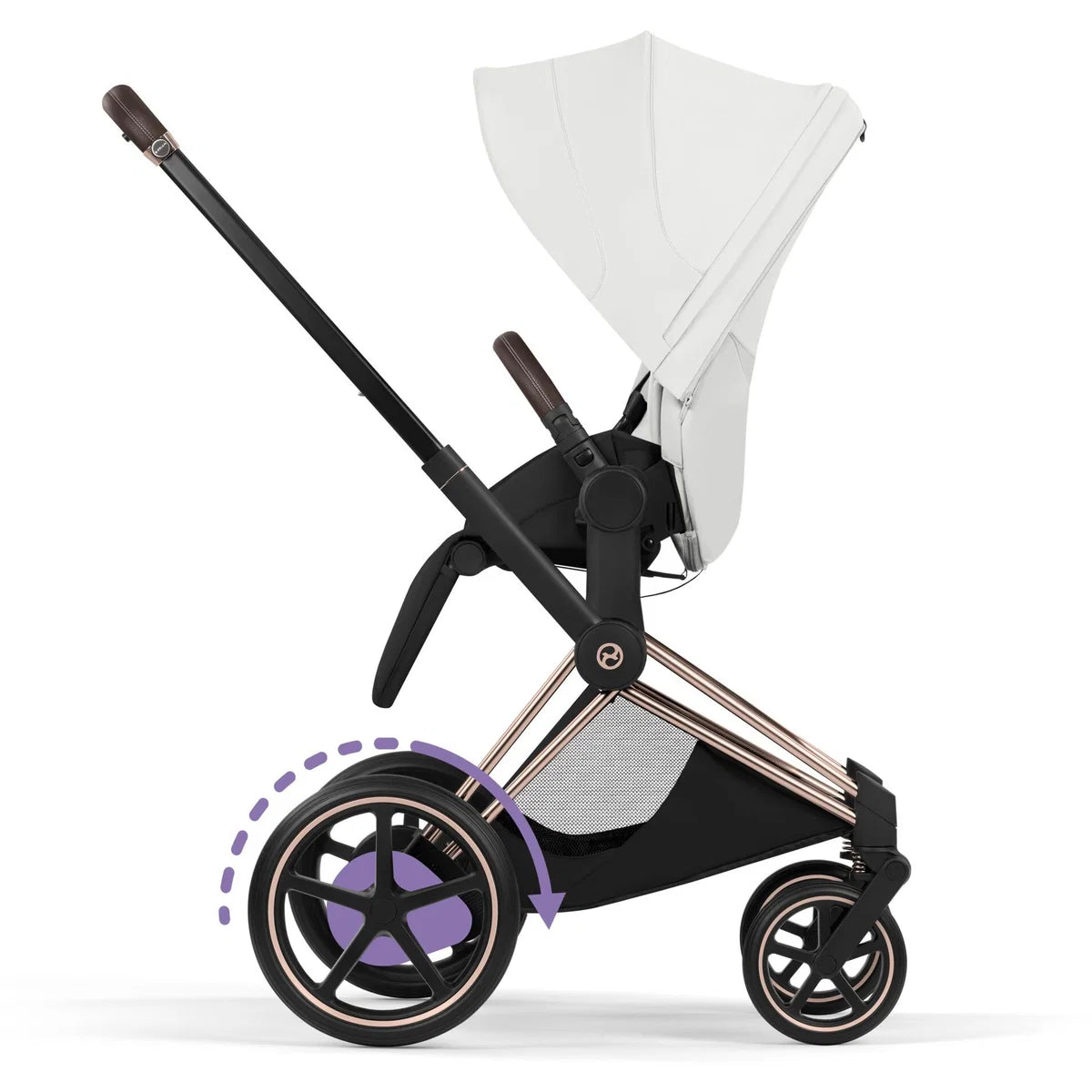 CYBEX E-Priam Style Rosegold Bundle - Set 4in1 inkl. Cloud T & Base T Off White