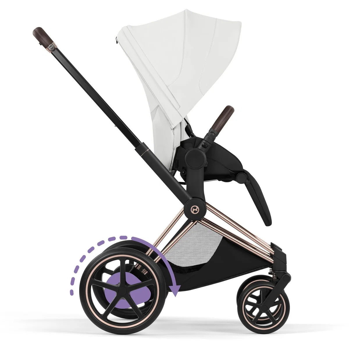 CYBEX E-Priam Style Rosegold Bundle - Set 4in1 inkl. Cloud T & Base T Off White