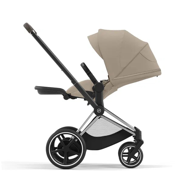 Cybex Chrome ePriam Travel Bundle-Set 4in1 inkl Cloud T Plus Chrome/ Brown /Cozy Beige