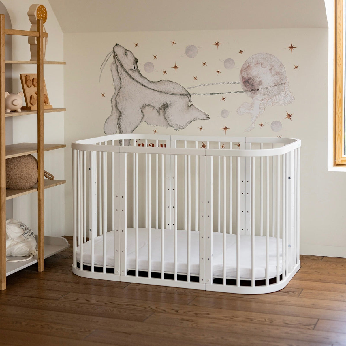 Lit Bébé 7en1 Quadi Blanc – incluant Matelas