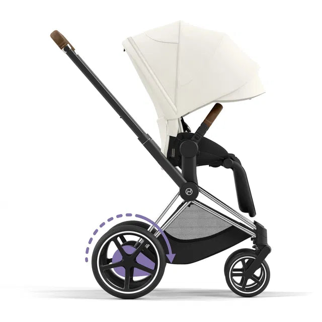 Cybex Chrome ePriam Travel Bundle-Set 4in1 inkl Cloud T Plus Chrome / Brown /Off White