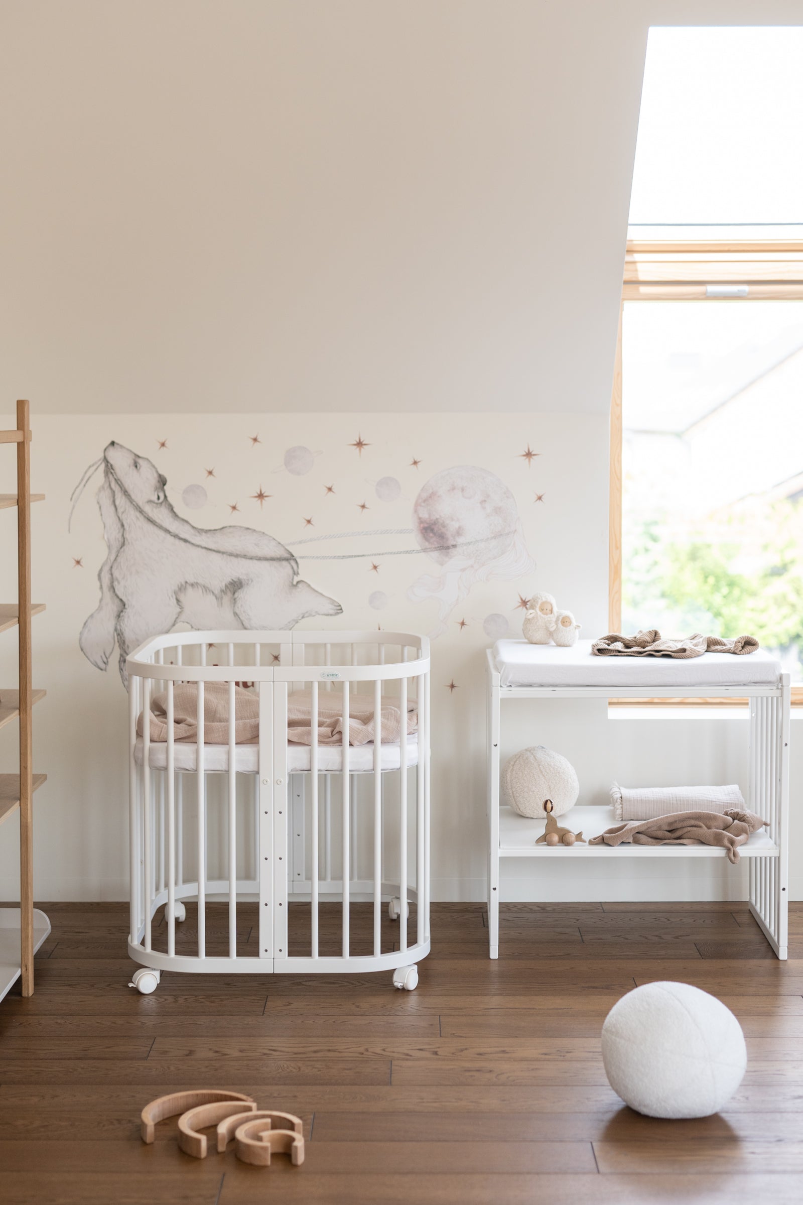 7in1 Babybett Quadi Weiss – inkl. Matratze