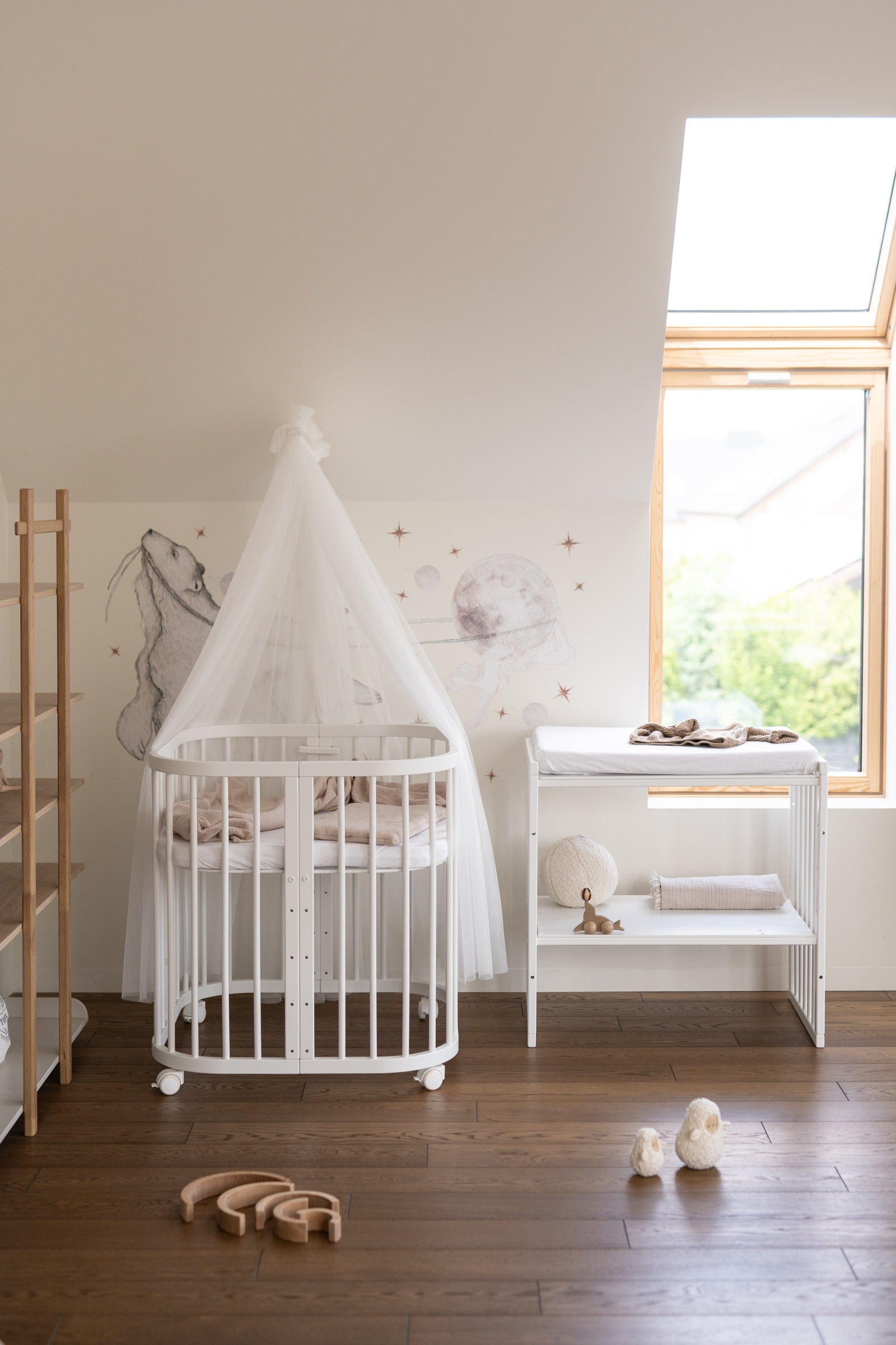 7in1 Babybett Quadi Weiss – inkl. Matratze