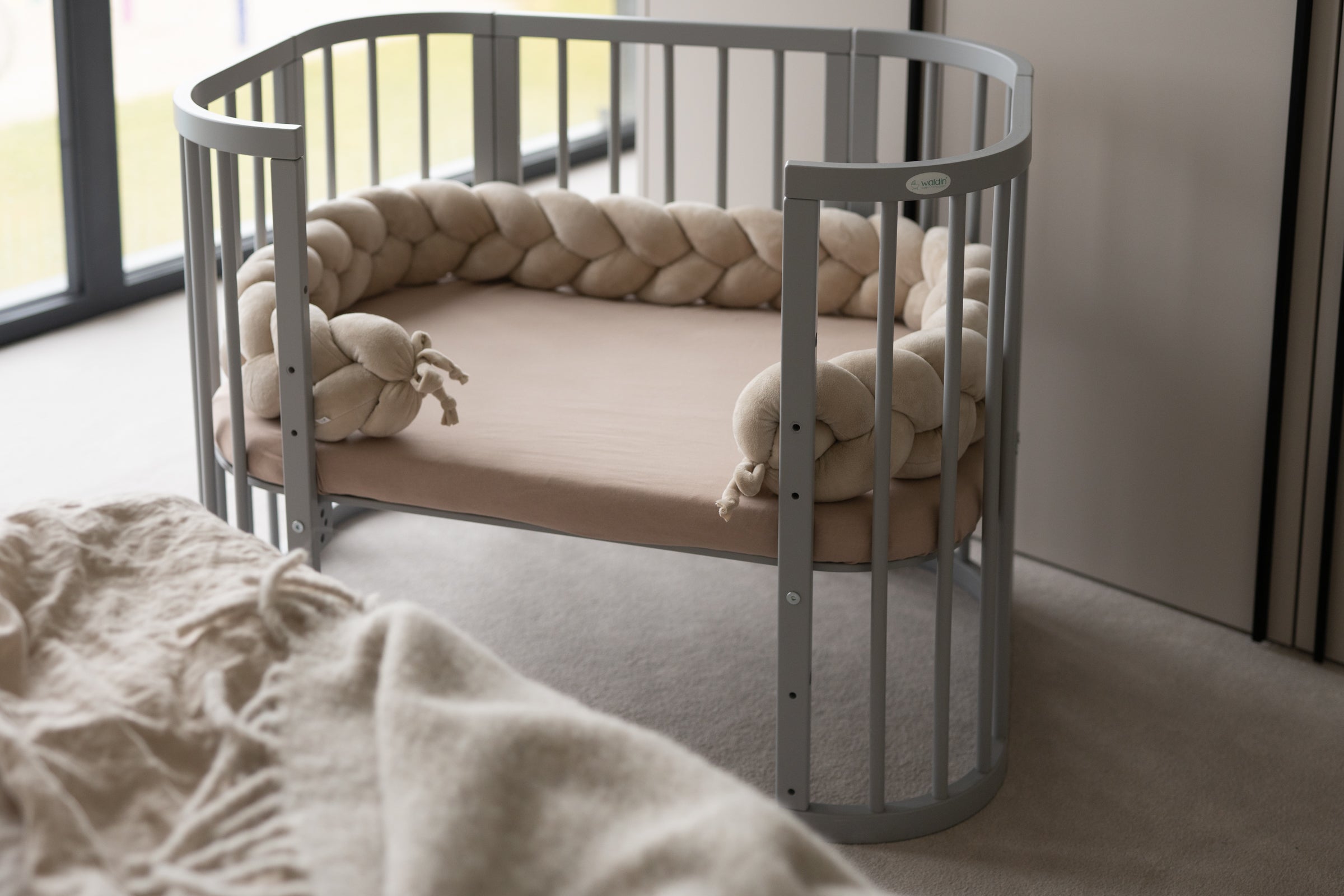 Bettschlange 210 cm Velours – Beige