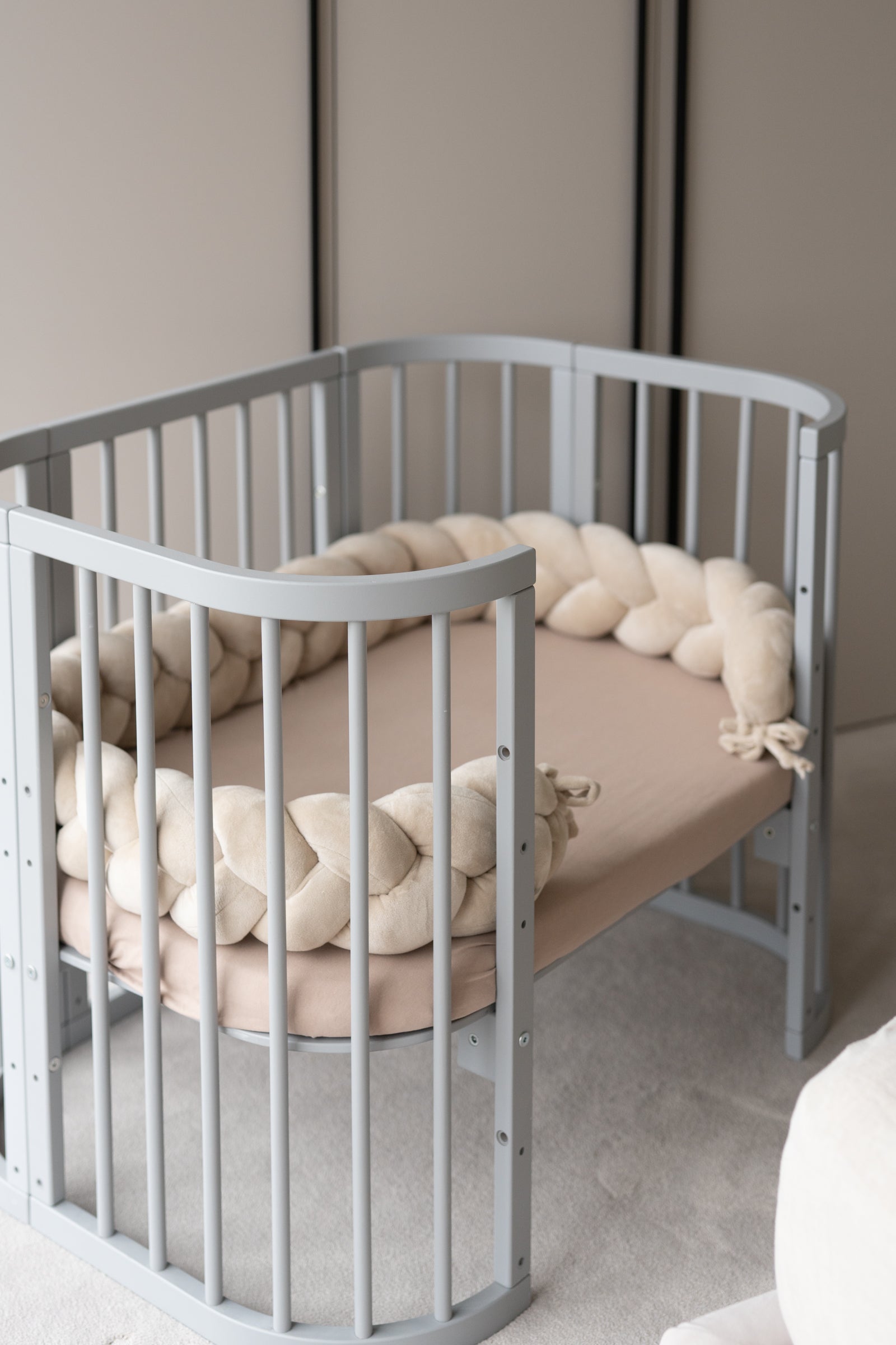 Beige Bettschlange 210 cm Velours