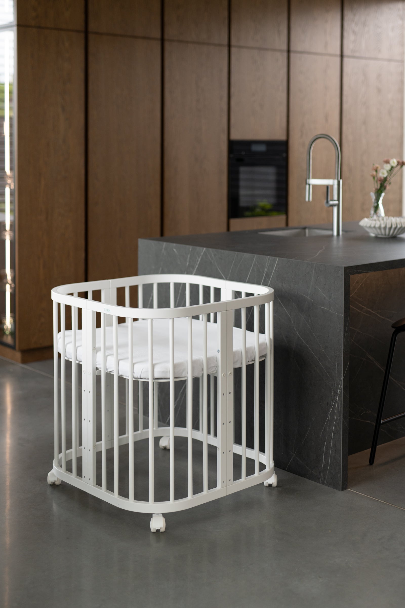 7in1 Babybett Quadi Weiss – inkl. Matratze