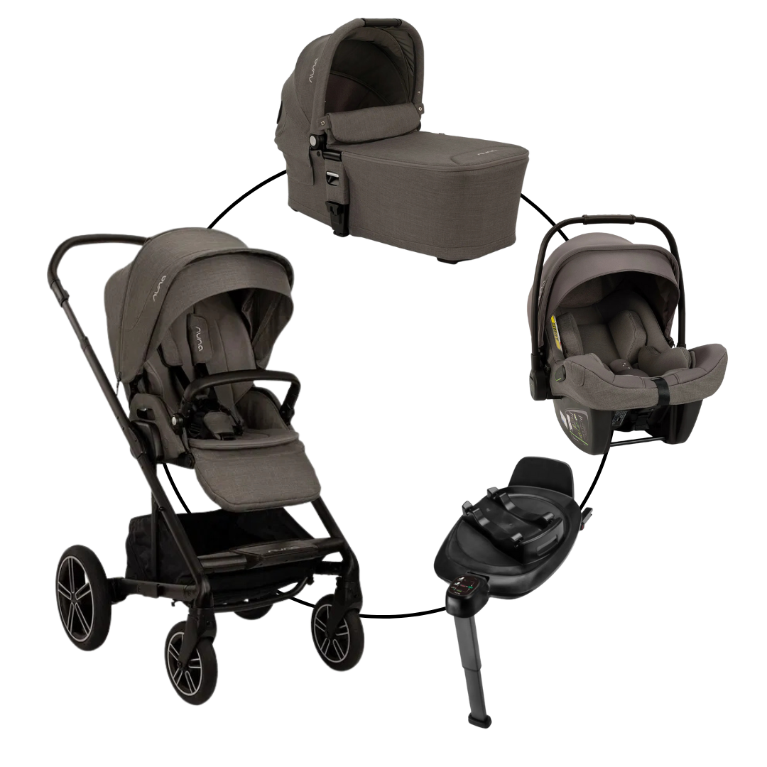 Nuna Kombikinderwagen Mixx Next Travel-Set inkl. Babyschale Pipa Next und Isofix-Basis Base Next Caviar