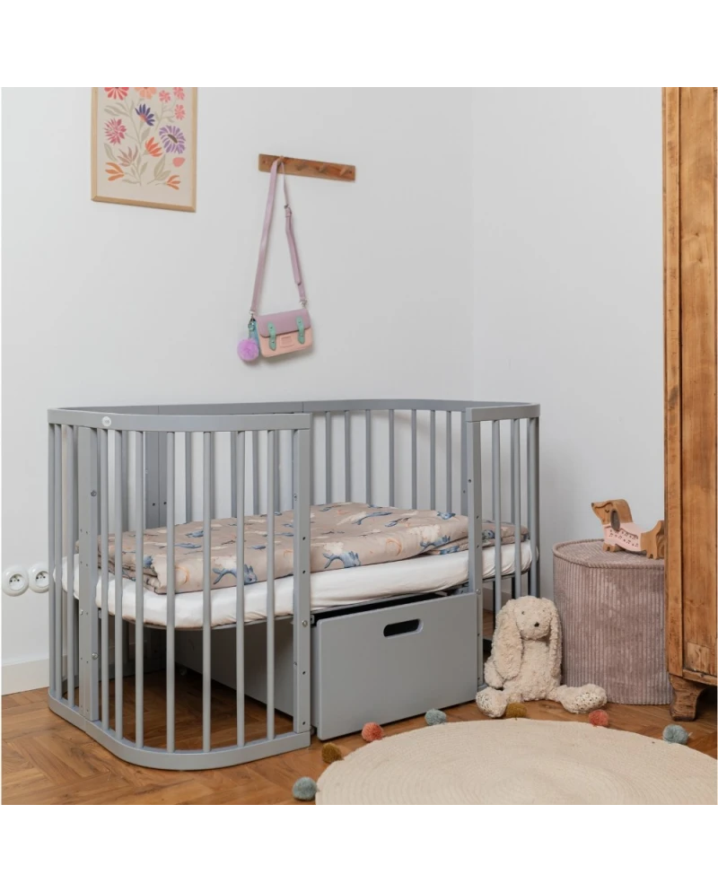Bambus Decke & Kissen mit Füllung Wale Taupe