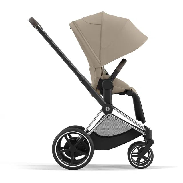 Cybex Chrome ePriam Travel Bundle-Set 4in1 inkl Cloud T Plus Chrome/ Brown /Cozy Beige