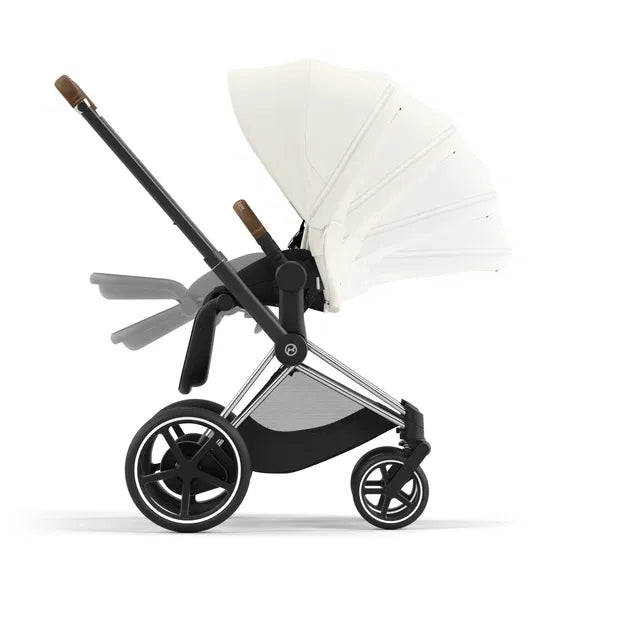 Cybex Chrome ePriam Travel Bundle-Set 4in1 inkl Cloud T Plus Chrome / Brown /Off White