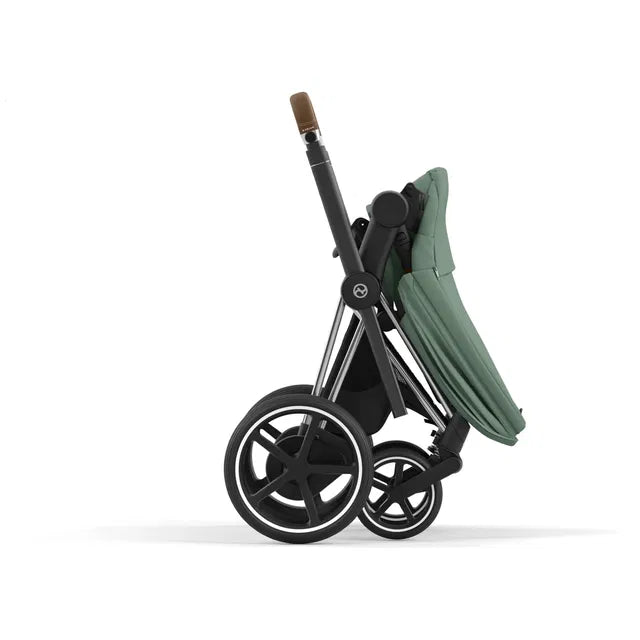 Cybex Chrome ePriam Travel Bundle-Set 4in1 inkl Cloud T Plus Chrome / Brown / Leaf Green