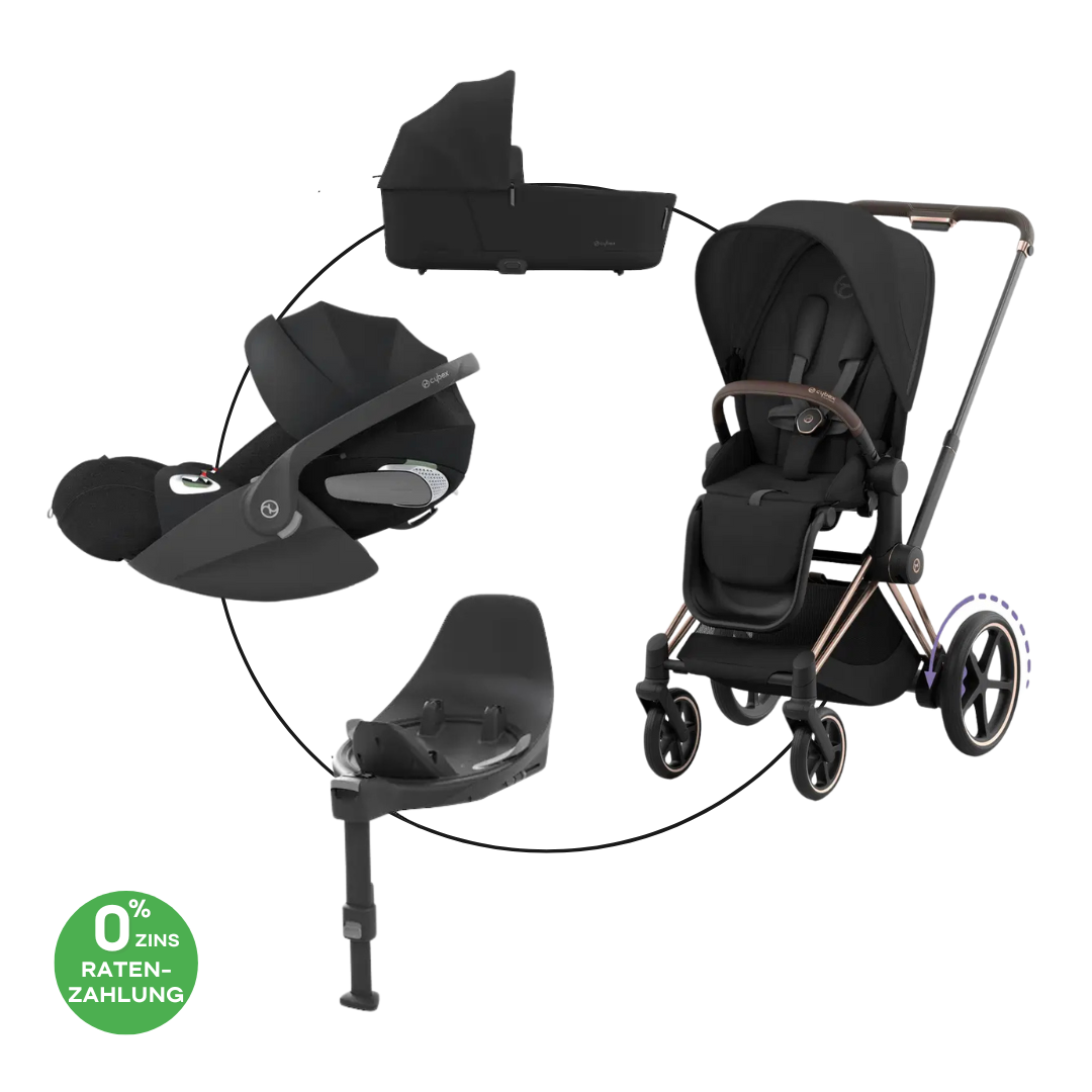 Cybex ePriam Travel Bundle-Set 4in1 inkl Cloud T Plus Rosegold / Off White