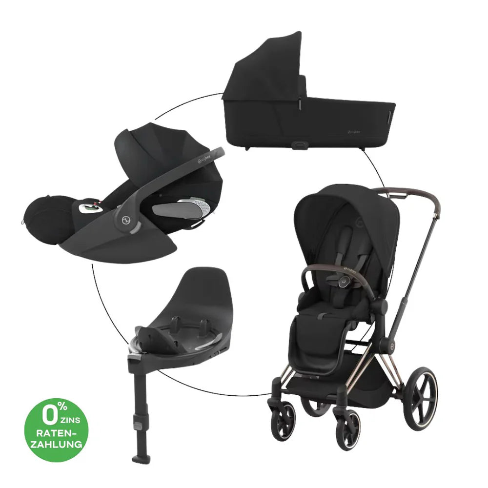 Cybex Priam Rosegold Travel Bundle-Set 4in1 inkl Cloud T Plus Peach Pink