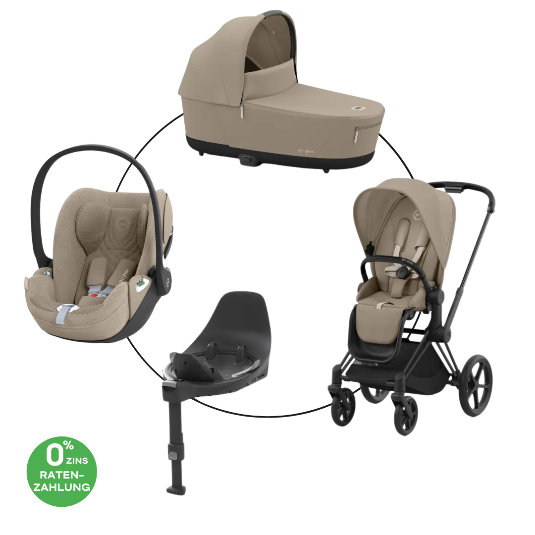 Cybex Priam Matt Cozy Beige Travel Bundle-Set 4in1 inkl Cloud T Plus