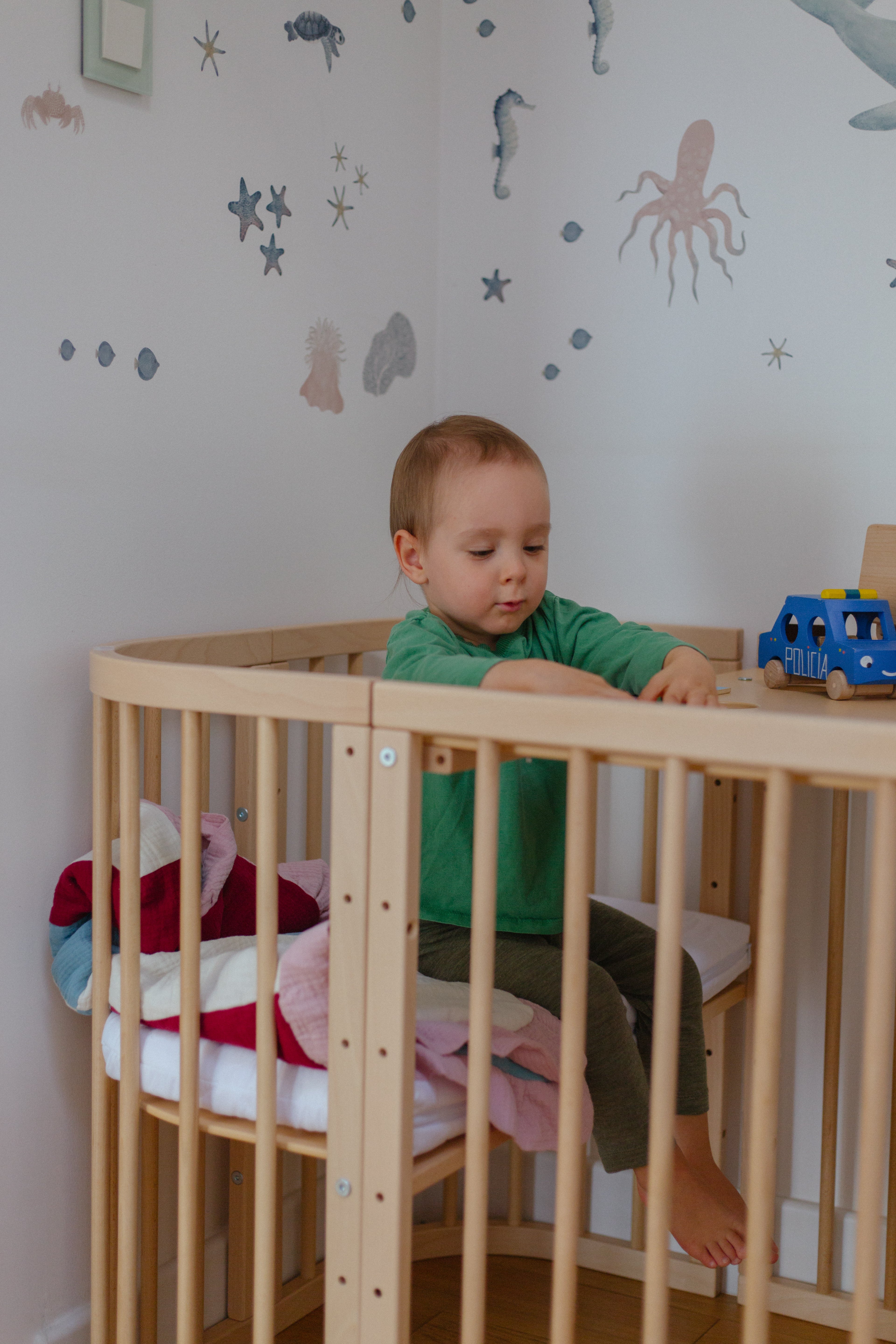 7in1 Babybett Quadi Nature Bundle – inkl. Bett-Set, Matratze & Betthimmel