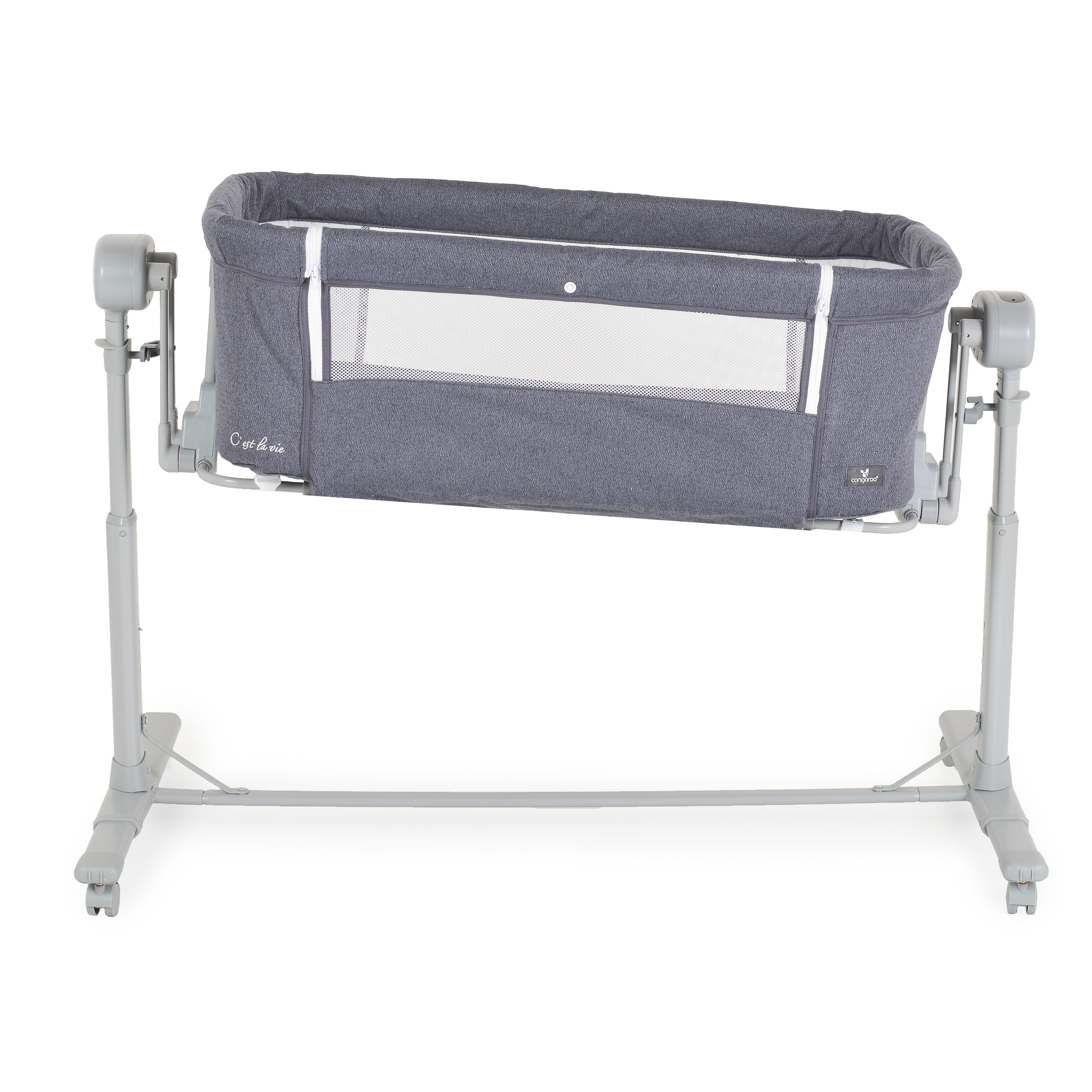 Beistellbett elektrisch mit Schaukelfunktion und Schreisensor dark grey