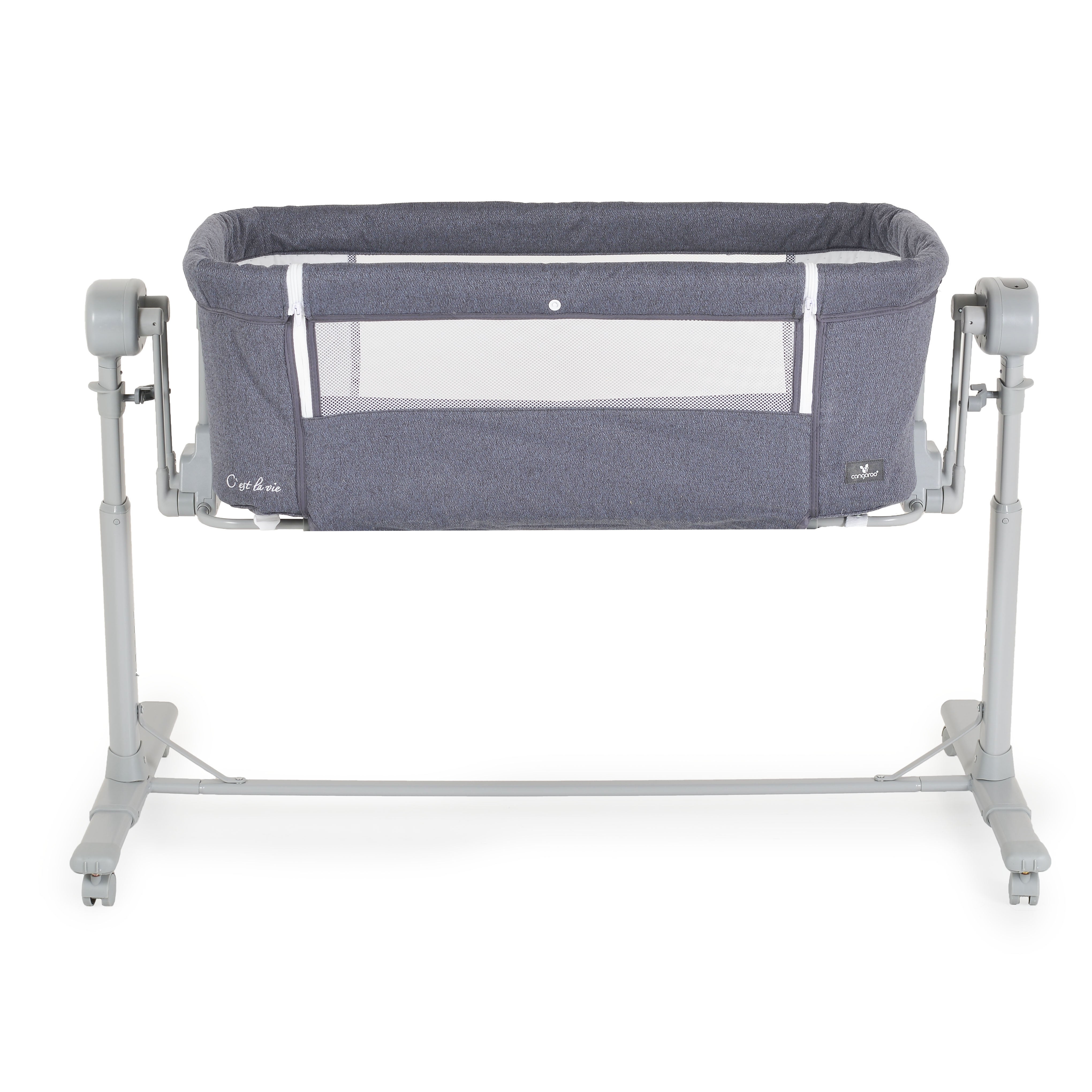 Beistellbett elektrisch mit Schaukelfunktion und Schreisensor dark grey