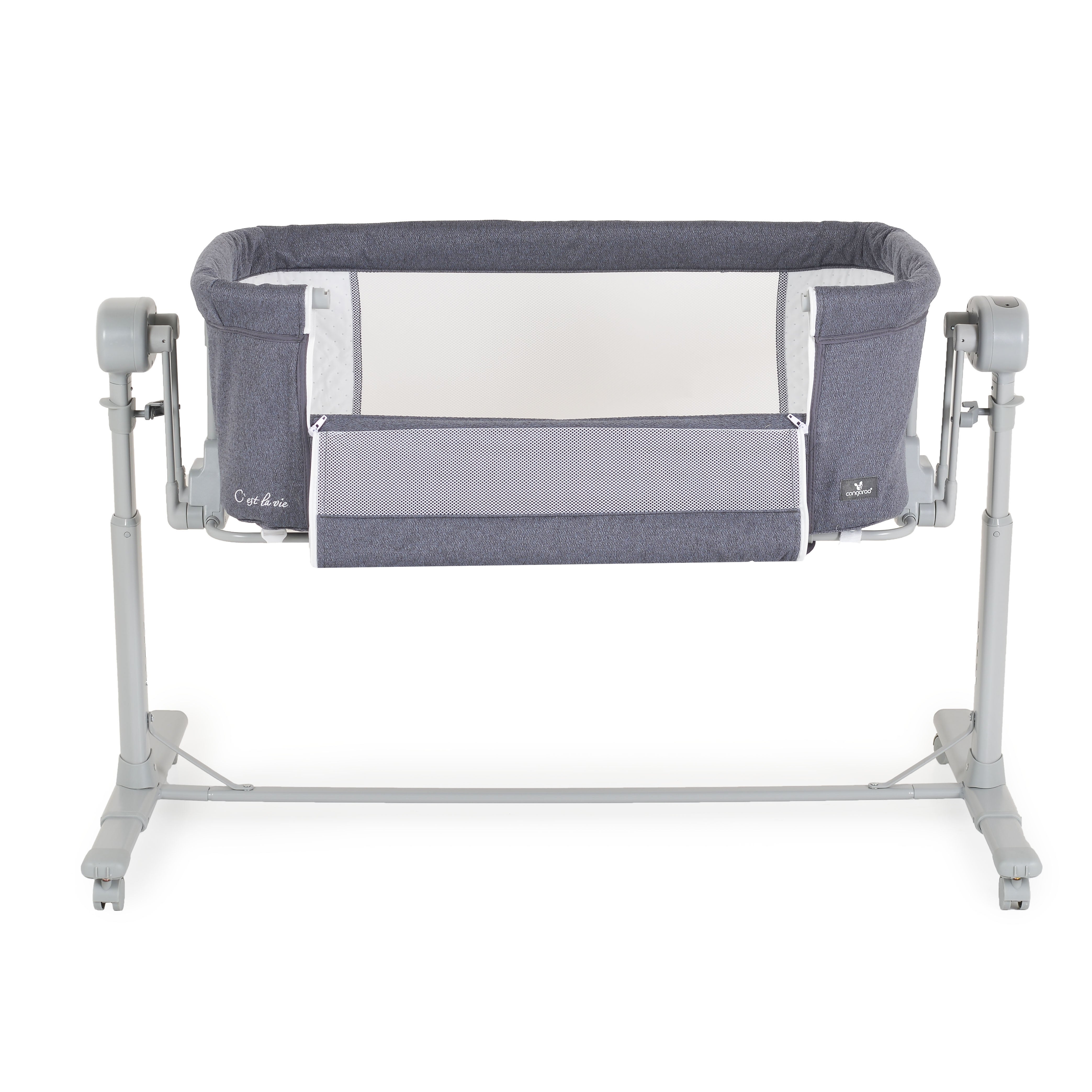 Beistellbett elektrisch mit Schaukelfunktion und Schreisensor dark grey
