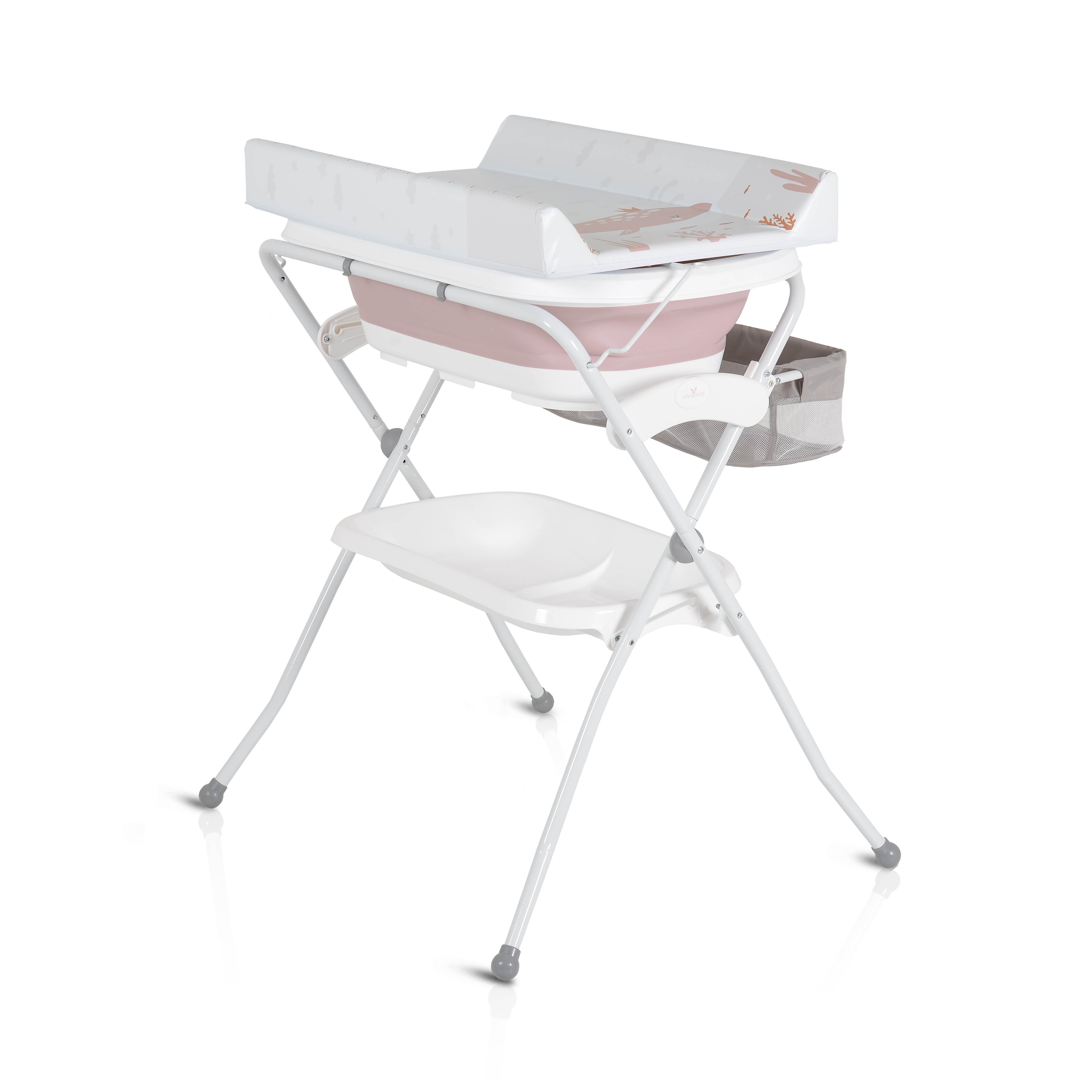 Badewannen-Set Como 3-in-1 mit Wickeltisch inkl. Kissenbezug pink