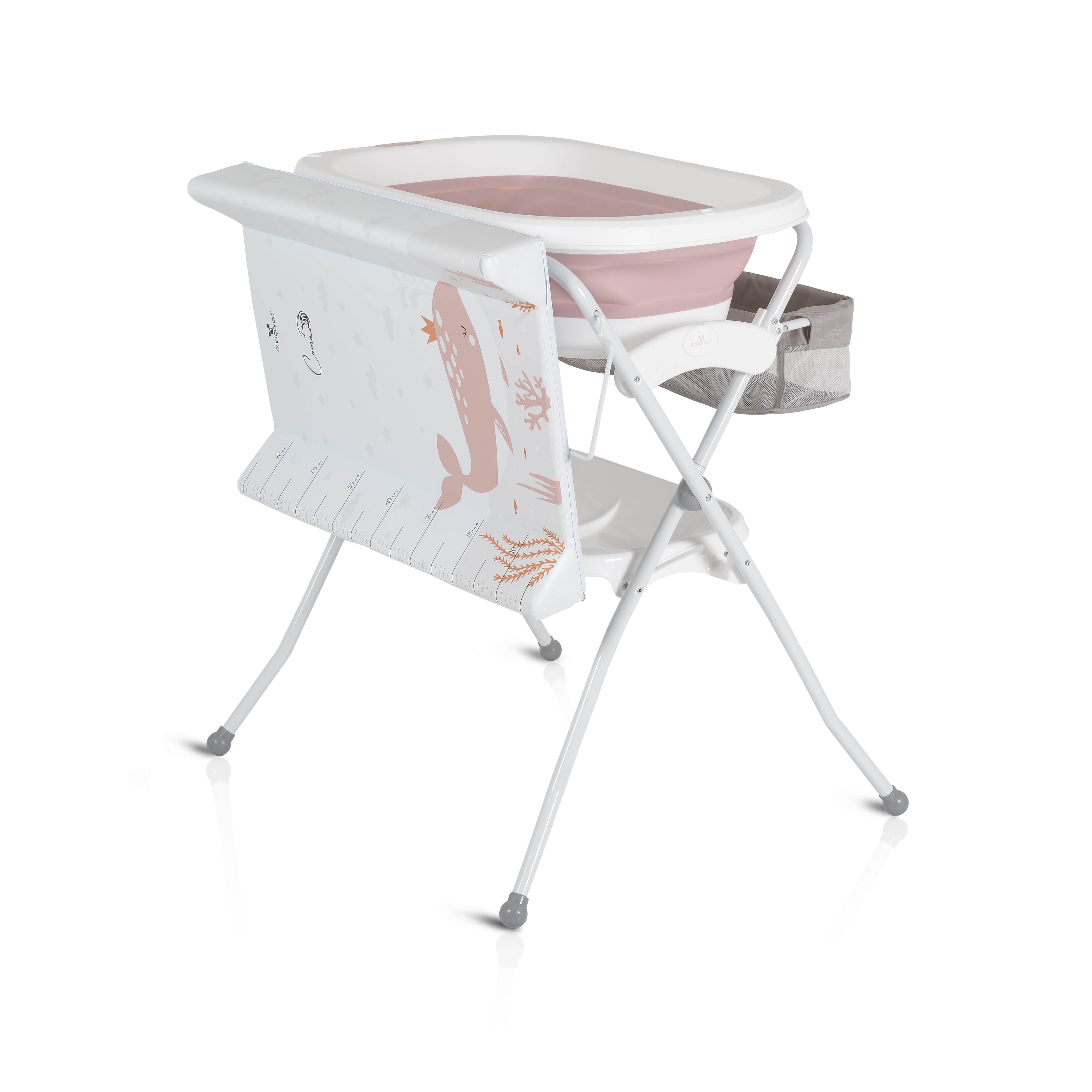 Badewannen-Set Como 3-in-1 mit Wickeltisch inkl. Kissenbezug pink