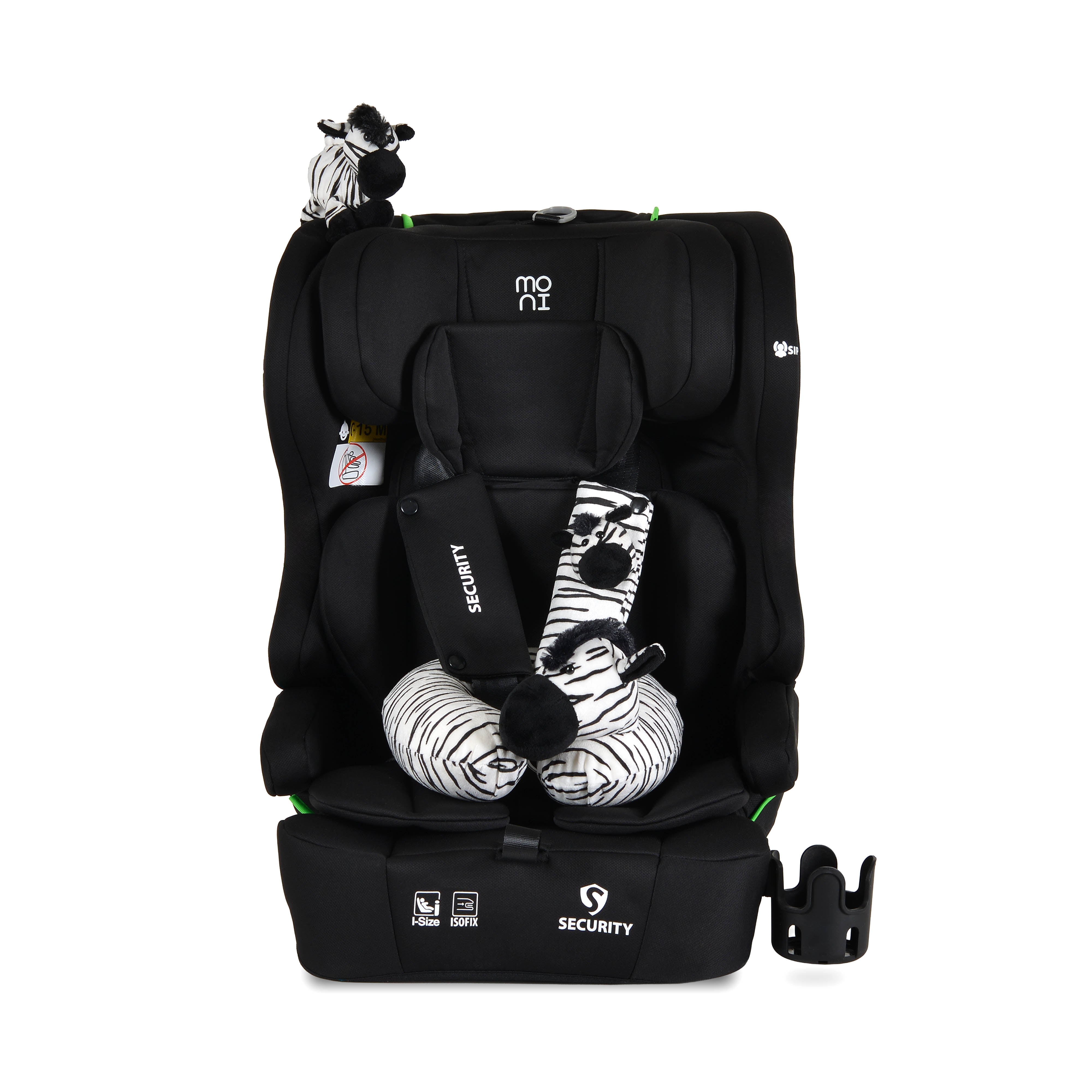 Autositz Security 76-150cm schwarz inkl. Isofix & Cup Holder
