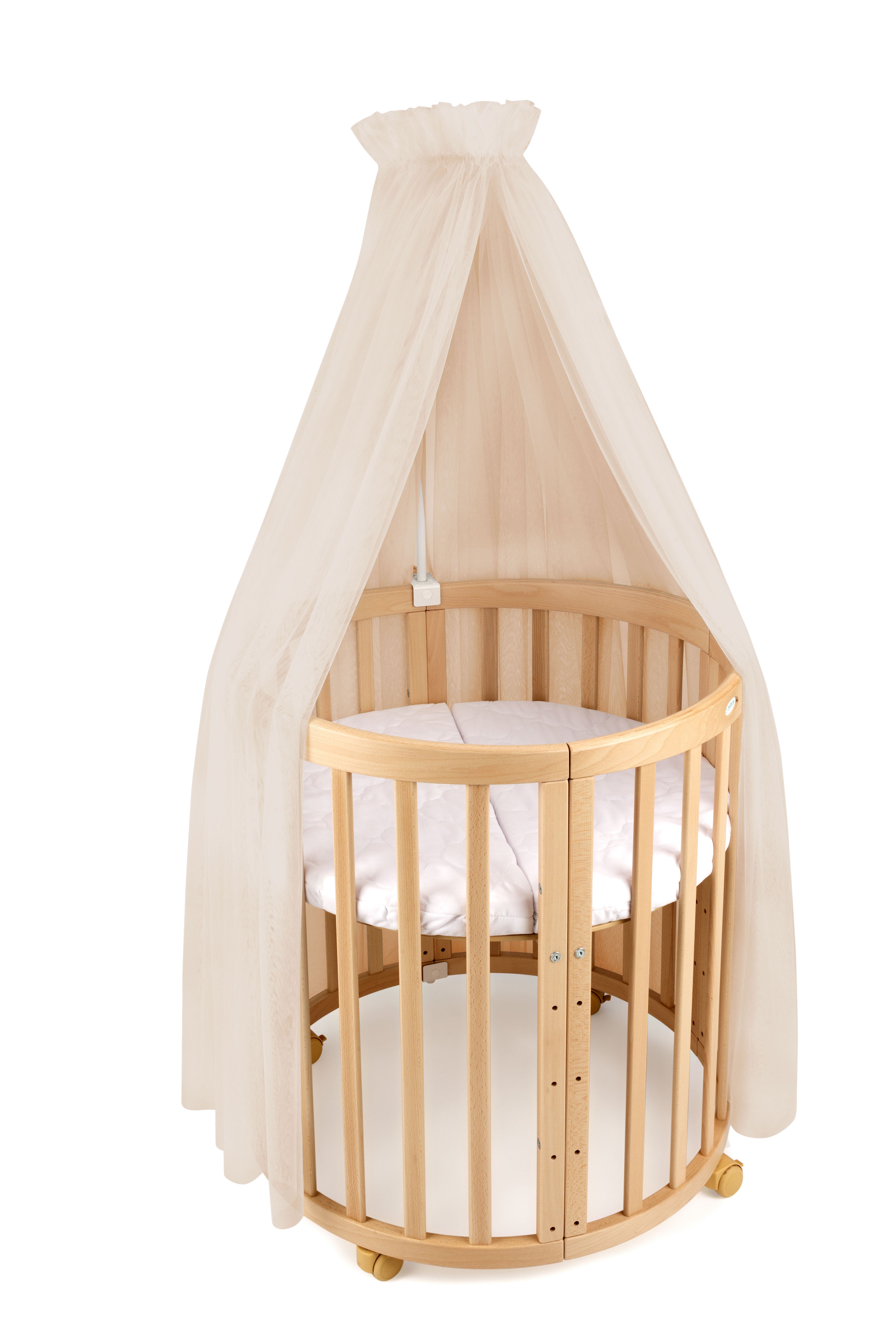 Baldachin aus Tüll in Beige + Baldachin-Gestell