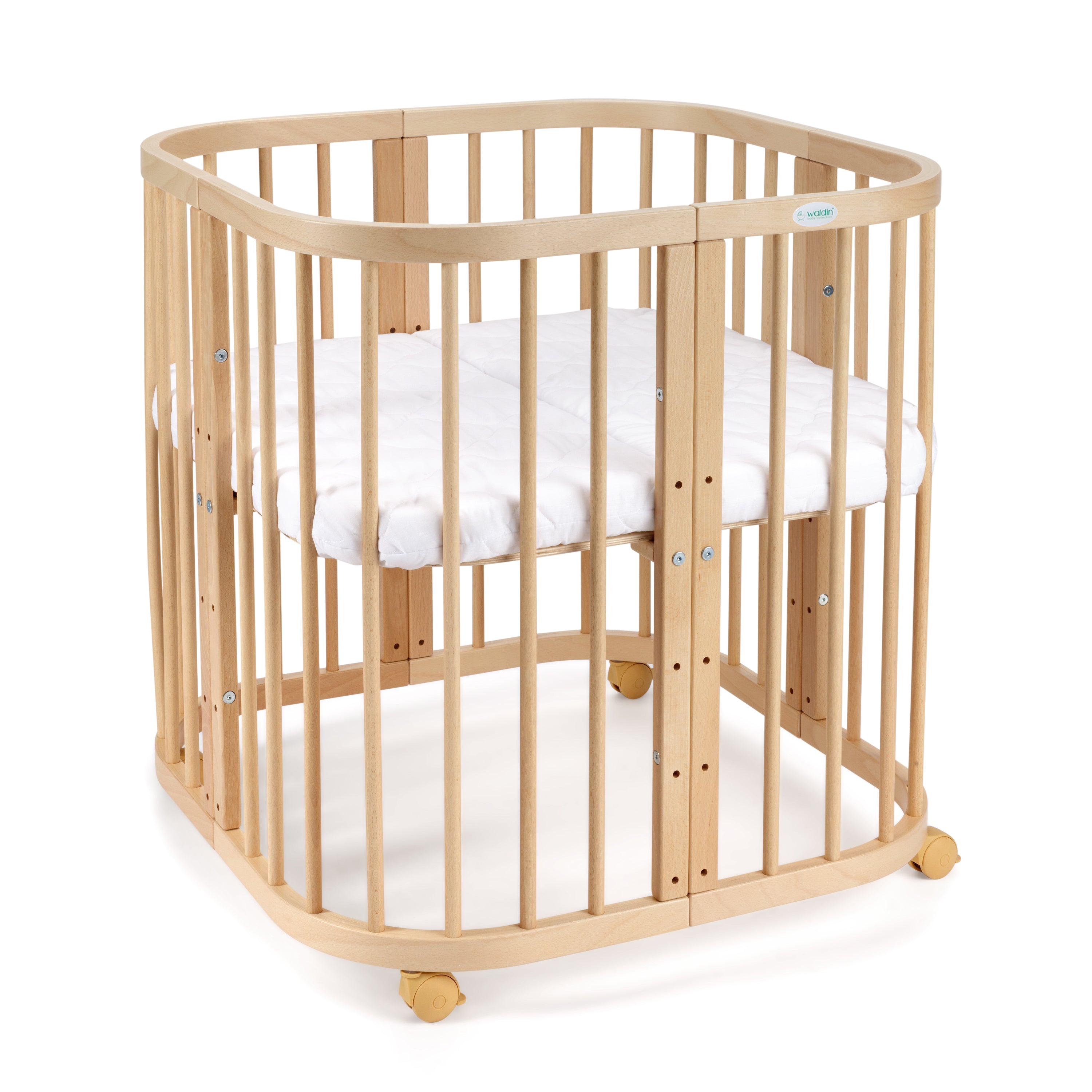 7in1 Babybett Quadi Nature Bundle – inkl. Bett-Set, Matratze & Betthimmel