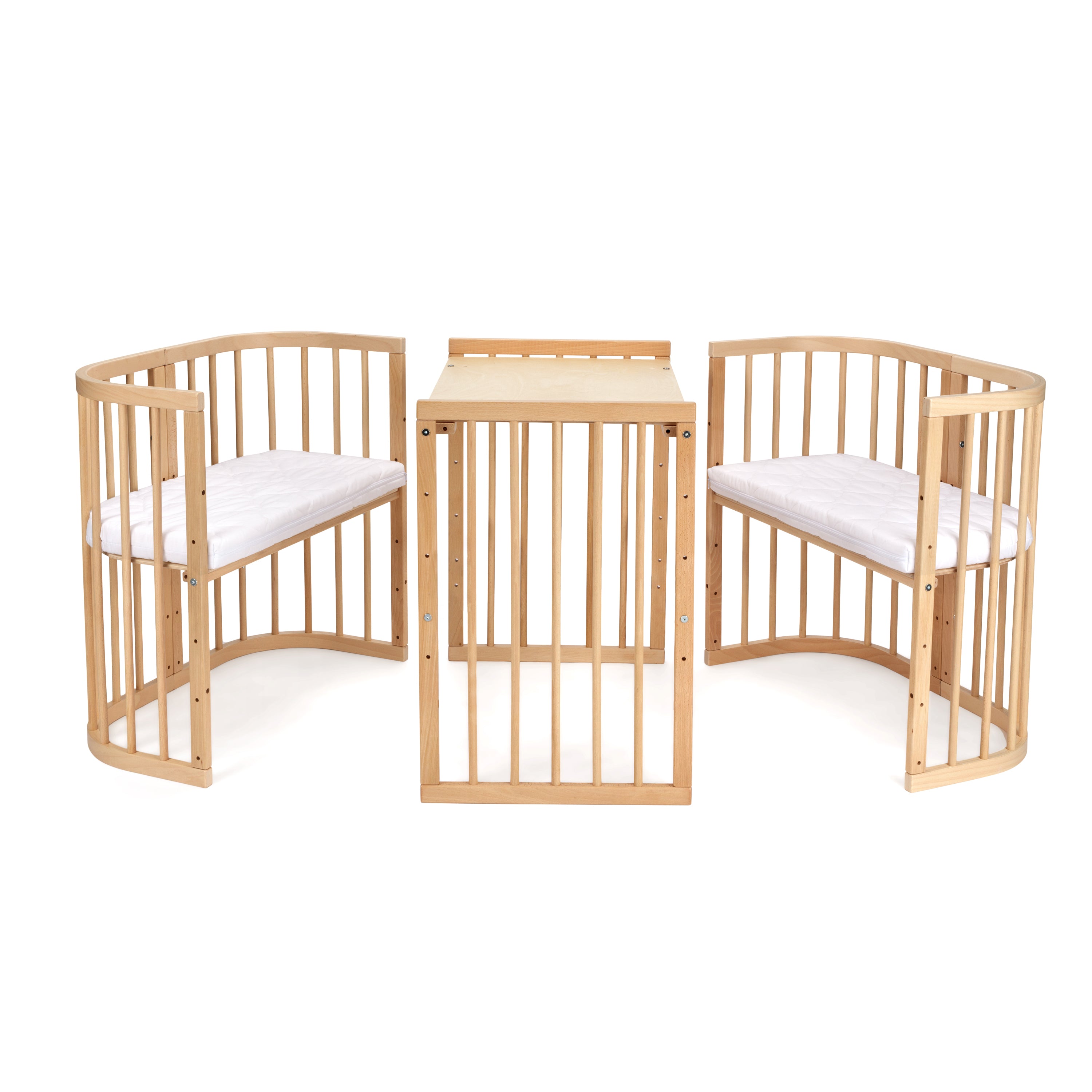 7in1 Babybett Quadi Nature Bundle – inkl. Bett-Set, Matratze & Betthimmel