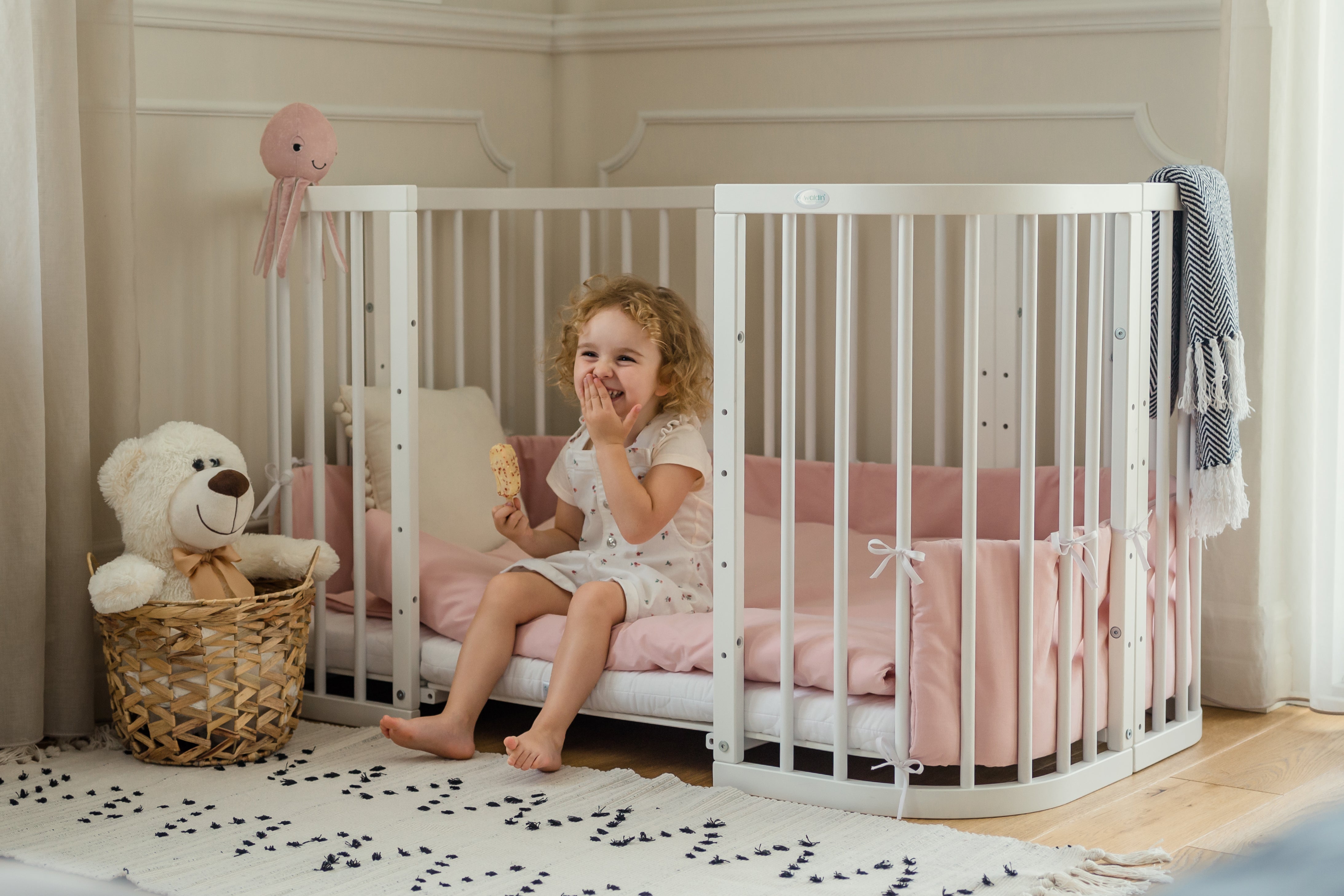 7in1 Babybett Quadi Weiss – inkl. Matratze