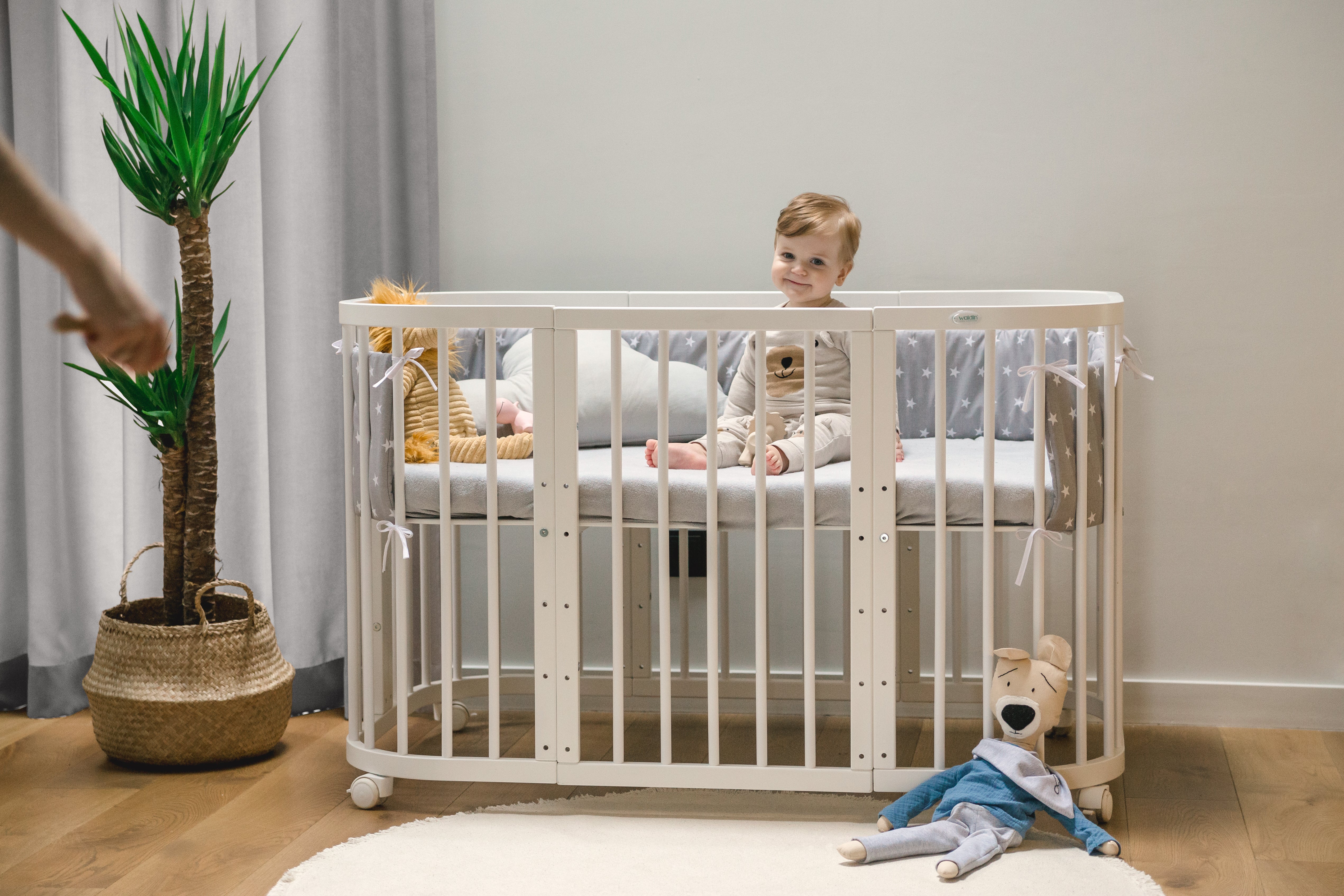 7in1 Babybett Quadi Weiss – inkl. Matratze