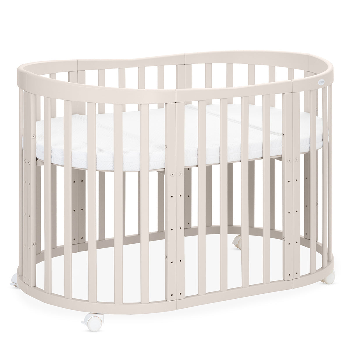 7in1 Babybett Oval Cashmere – inkl. Matratze