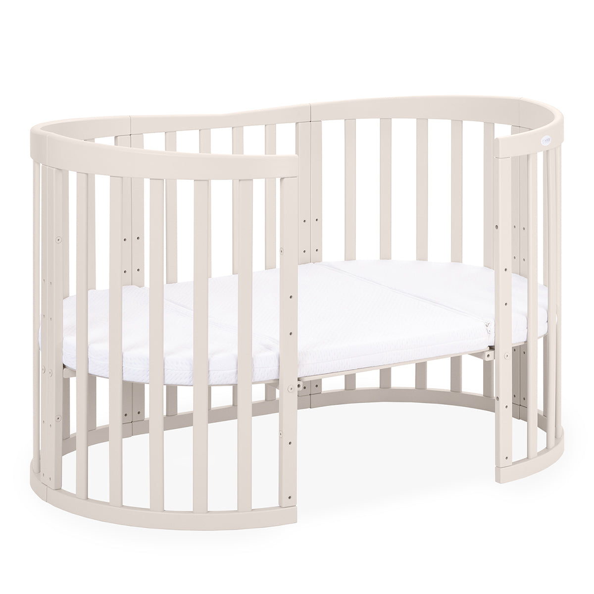 Lit Bébé 7en1 Ovale Blanc – incluant Matelas