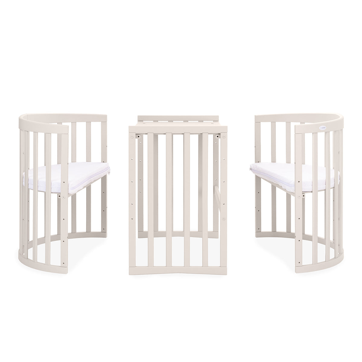 7in1 Babybett Oval Cashmere – inkl. Matratze