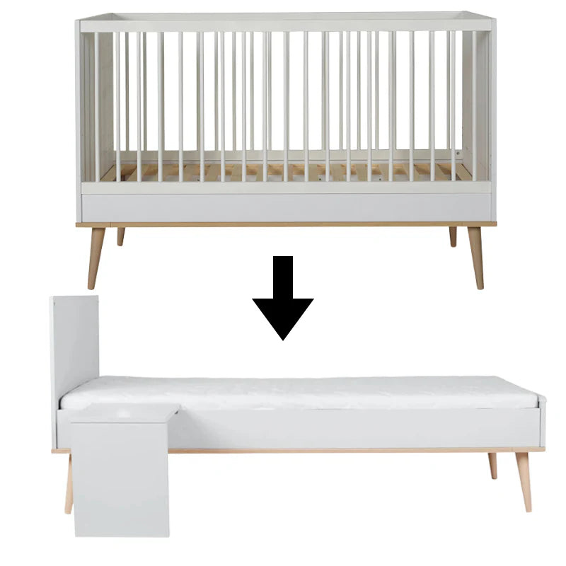 Quax Umbauset Babybett zum Juniorbett 70 x 170 'Flow' White