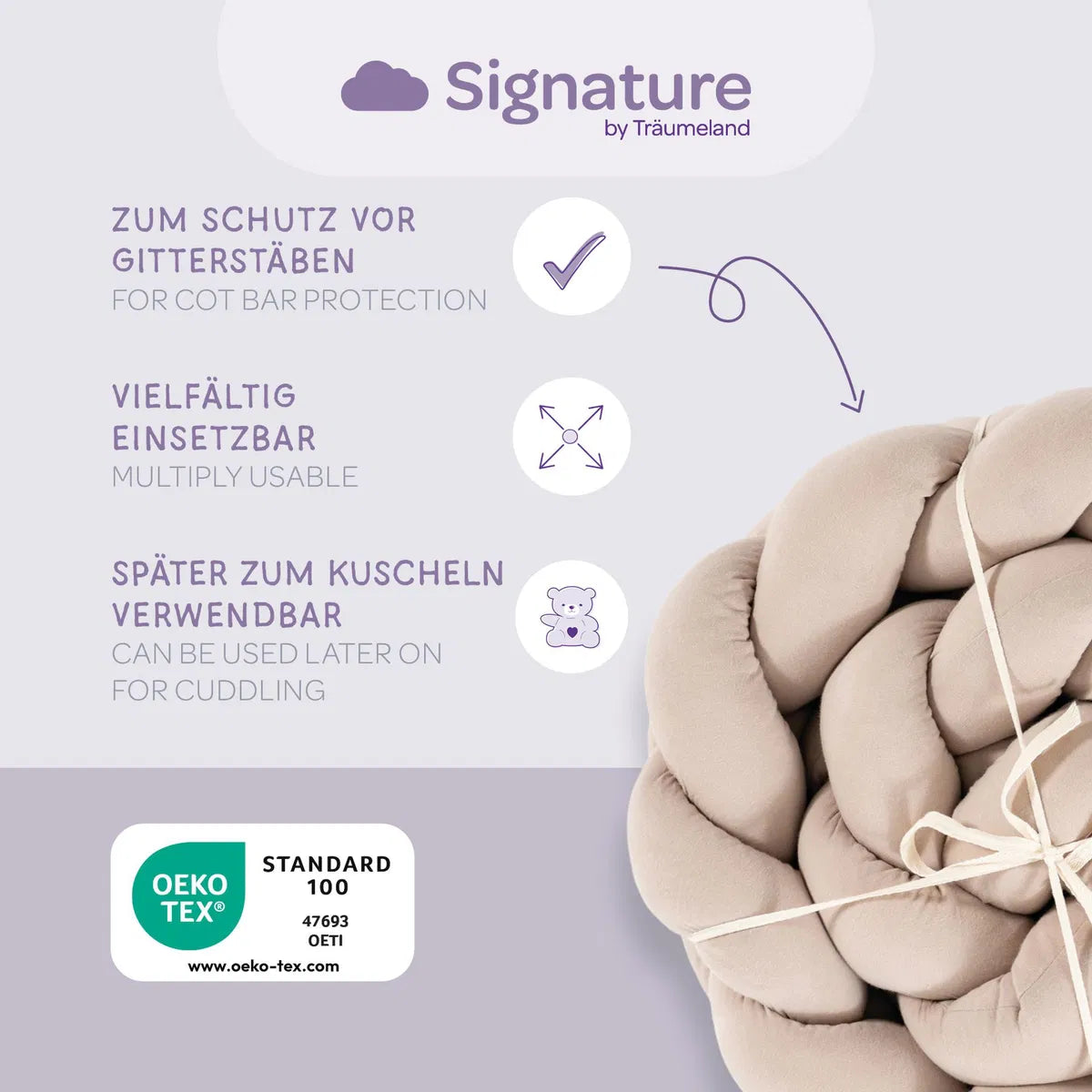 Träumeland Signature Bettschlange taupe