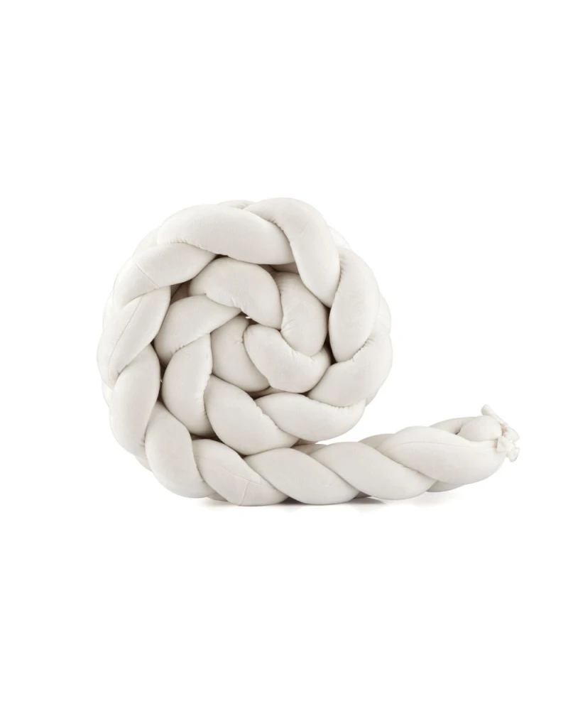 Bettschlange 210 cm Velours – Ecru