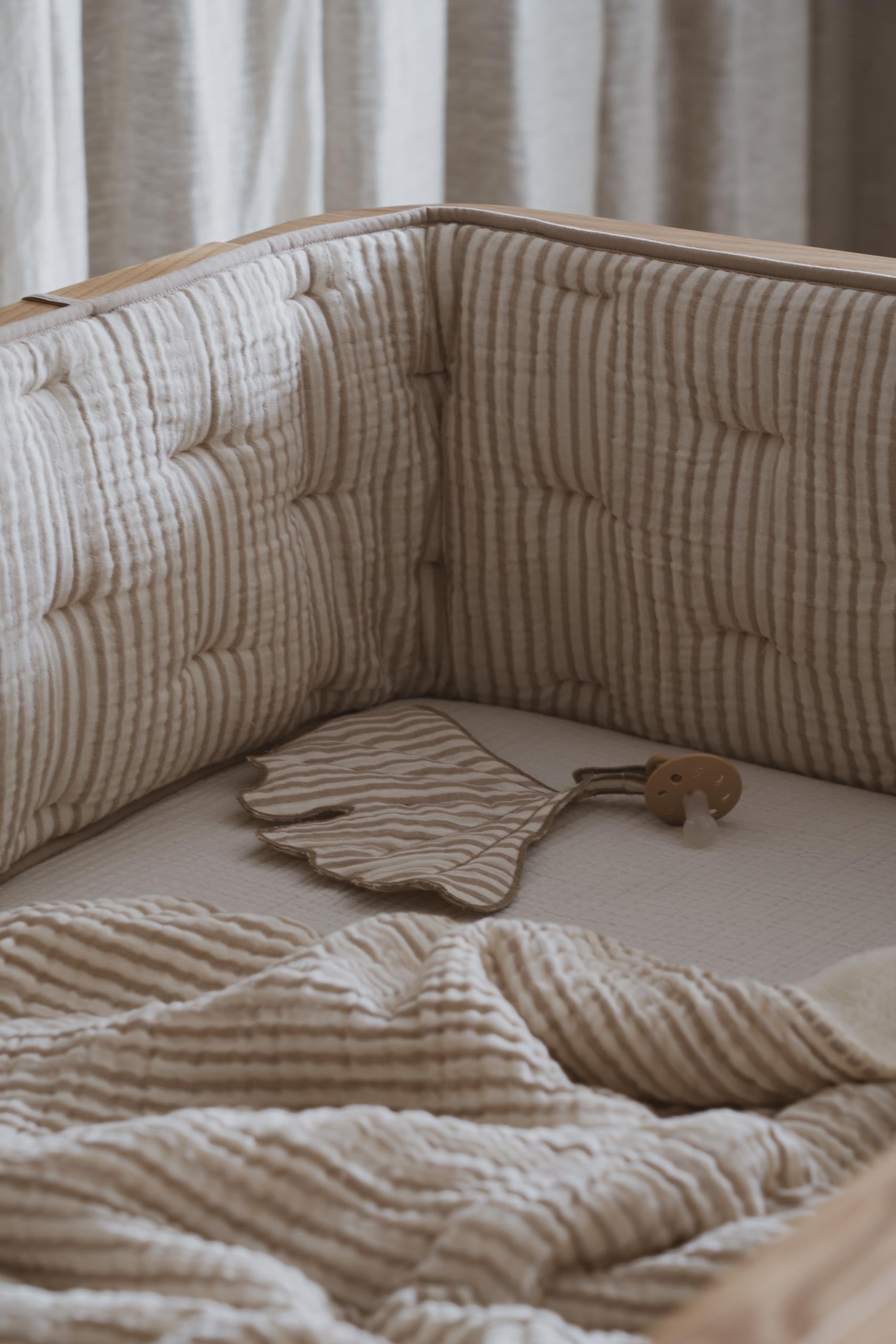 Playpen/Bed Bumper - Natural Collection - Stripes