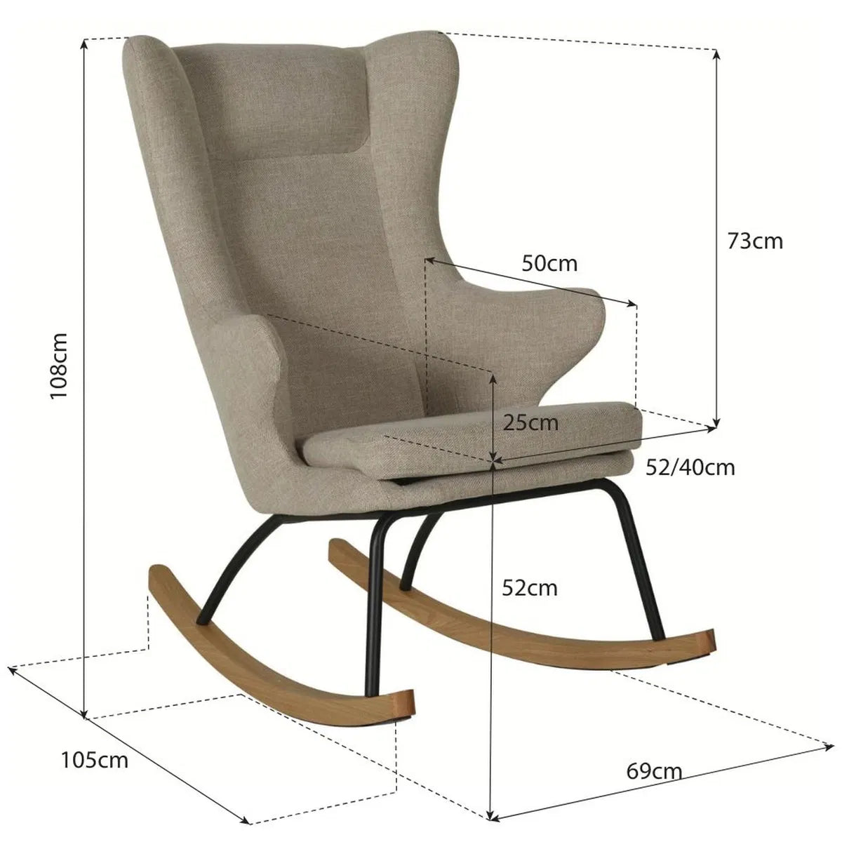 Quax Schaukel-/Stillsessel De Luxe Clay