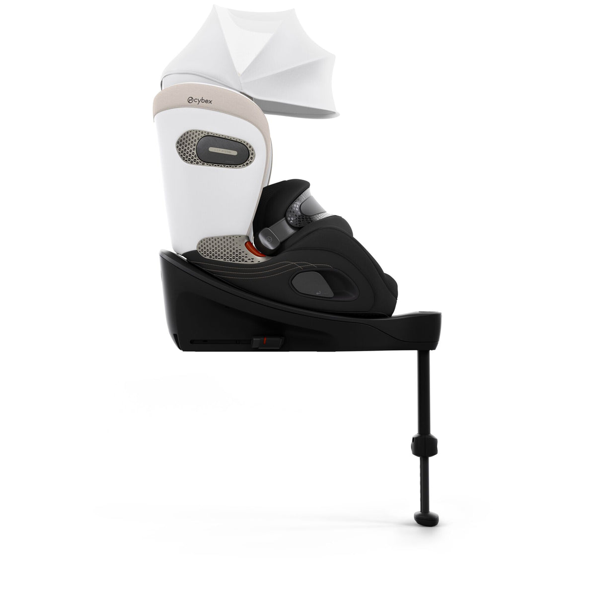 CYBEX Anoris S Airbag Style Off White – Seitenansicht mit XXL-Sonnenverdeck