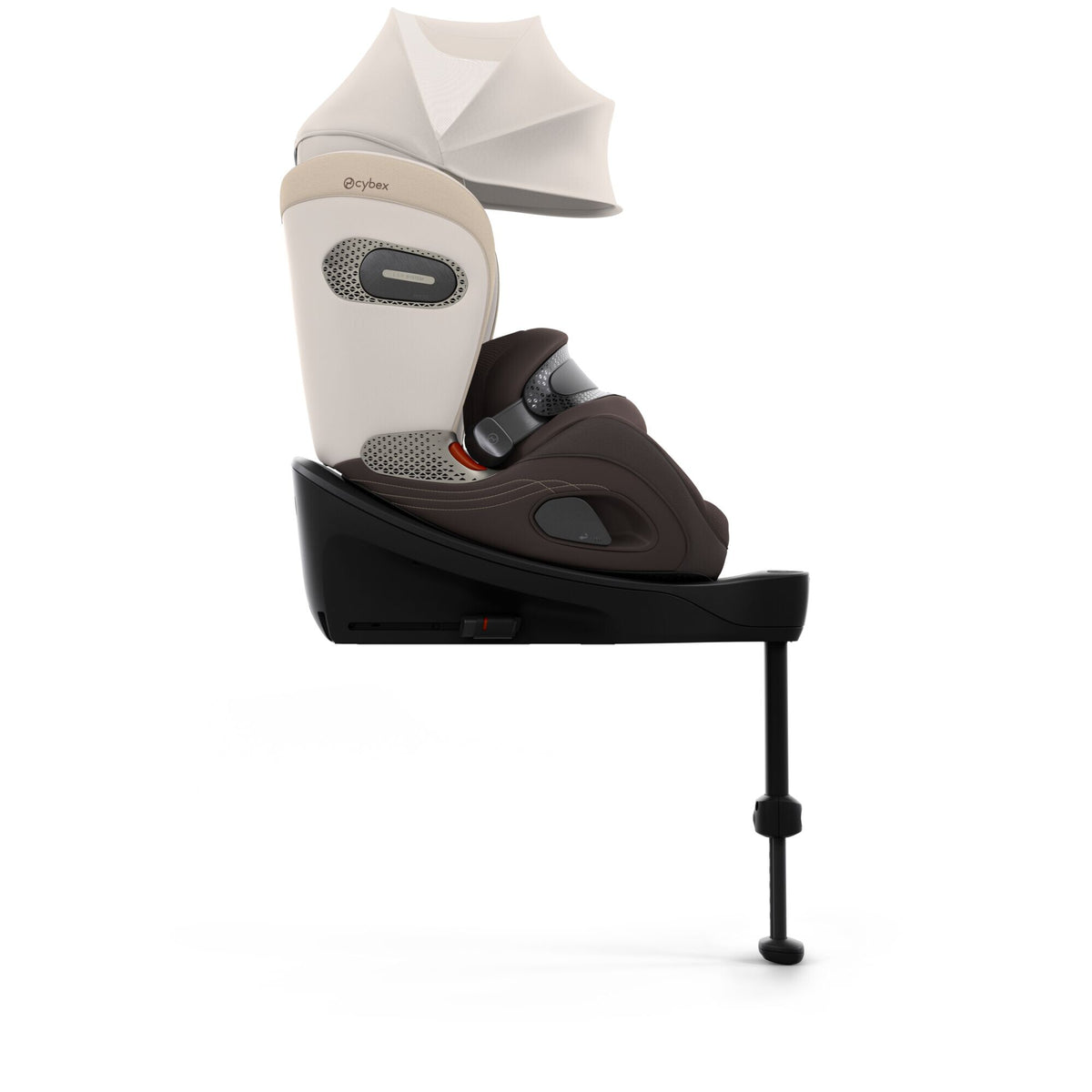 CYBEX Anoris Si Airbag Style Amber Brown – Seitenansicht mit XXL-Sonnenverdeck